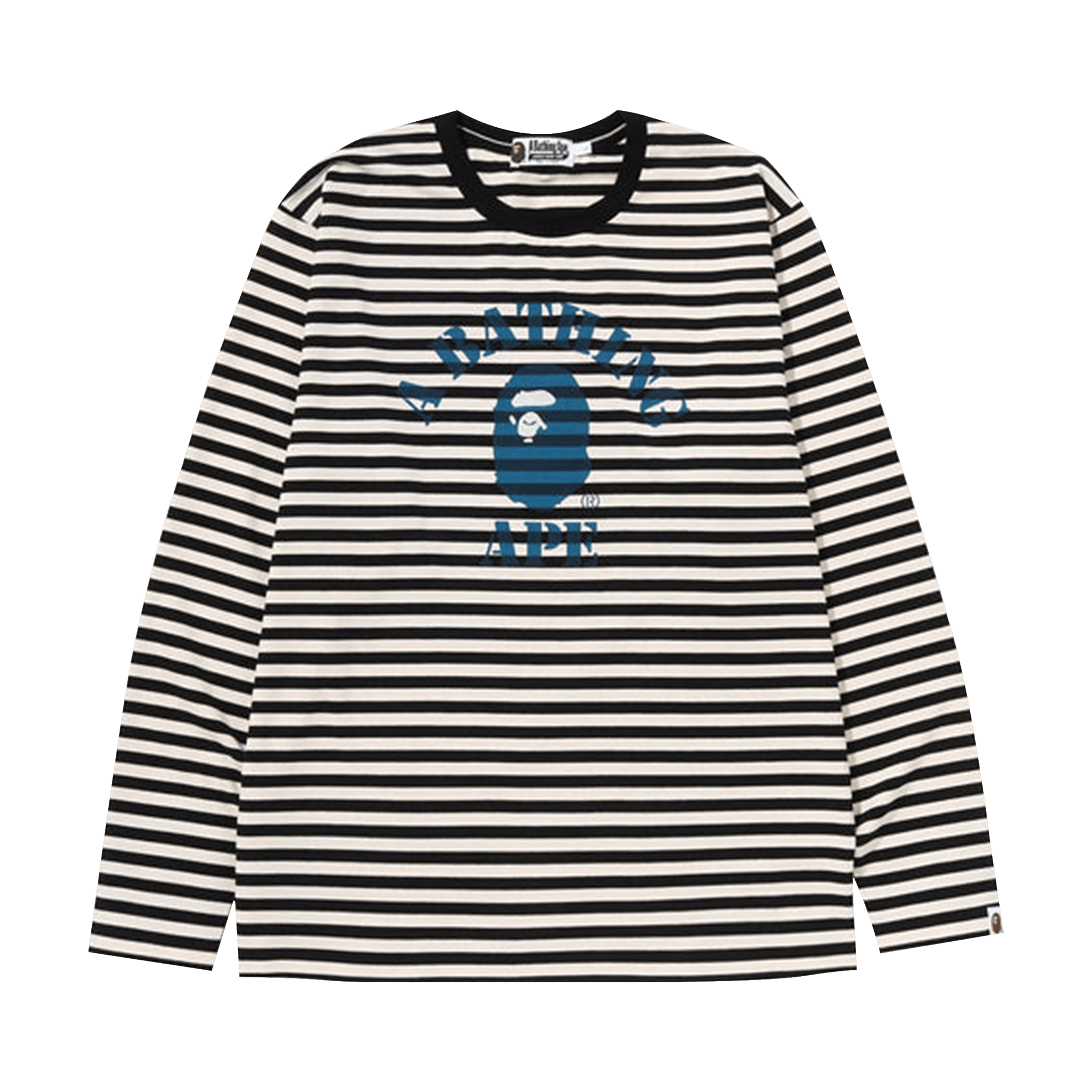 BAPE Discharge College Hoop Long-Sleeve Tee 'White'