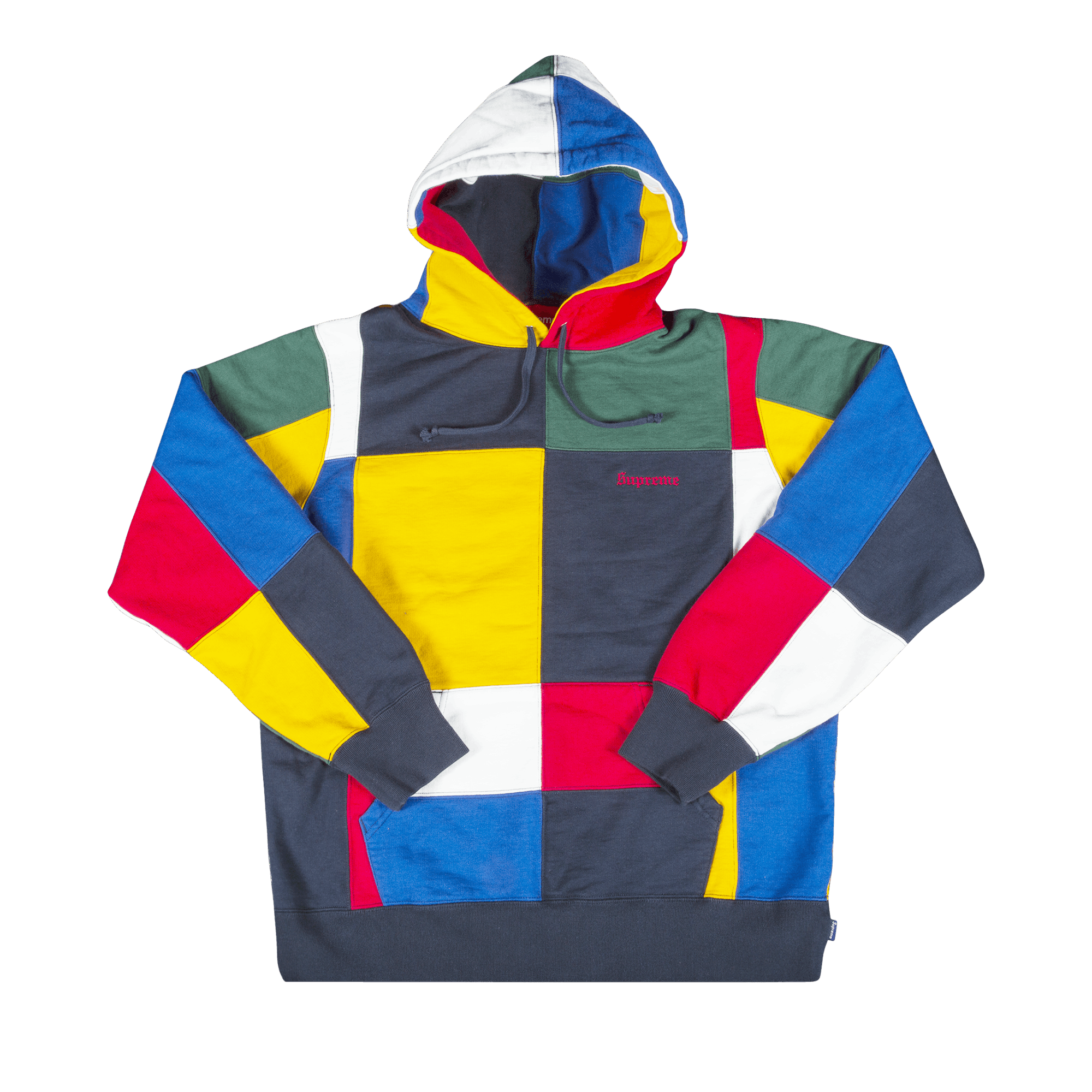 Supreme Patchwork Hooded Sweatshirt 'Navy'