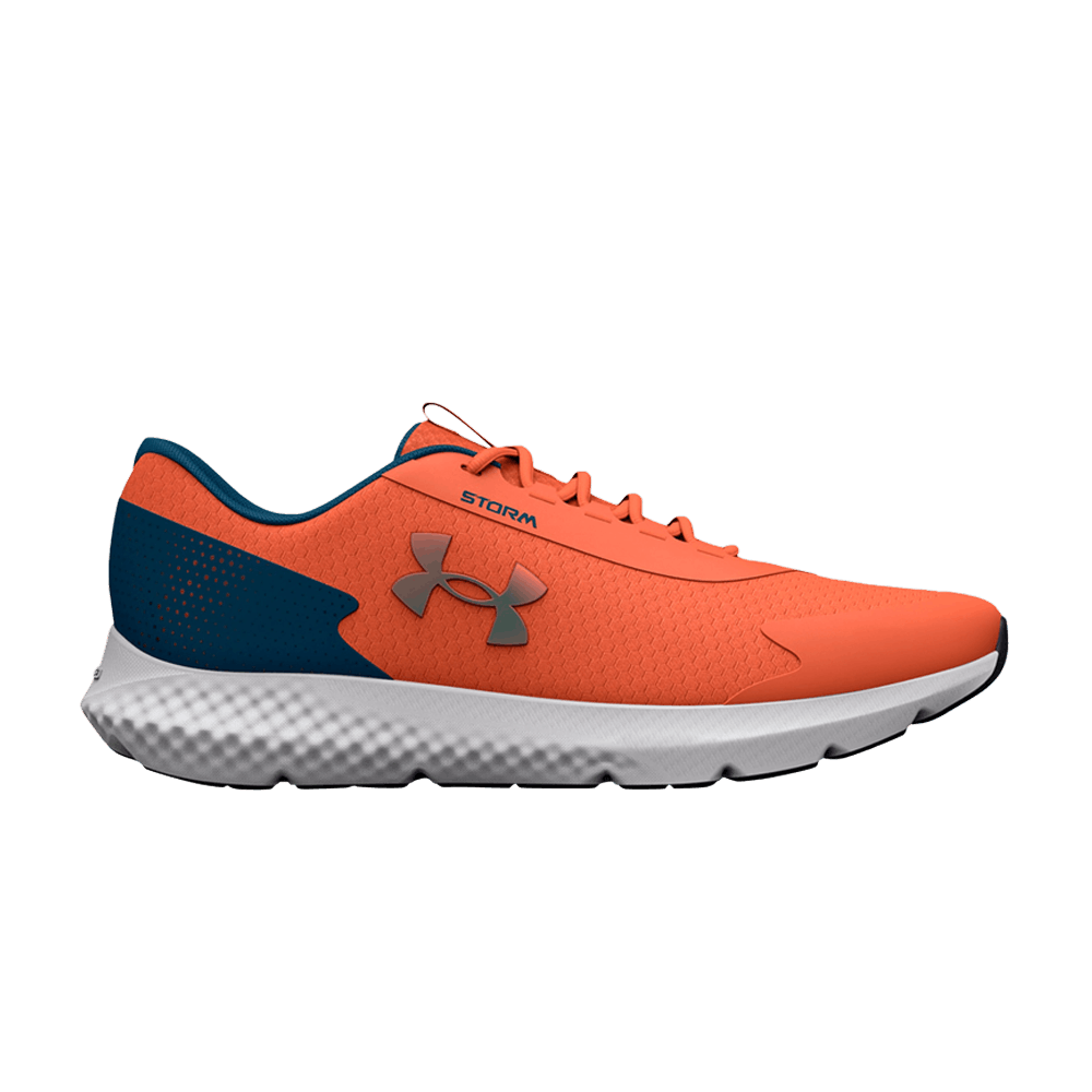 Pre-owned Under Armour Charged Rogue 3 Storm 'panic Orange Petrol Blue'