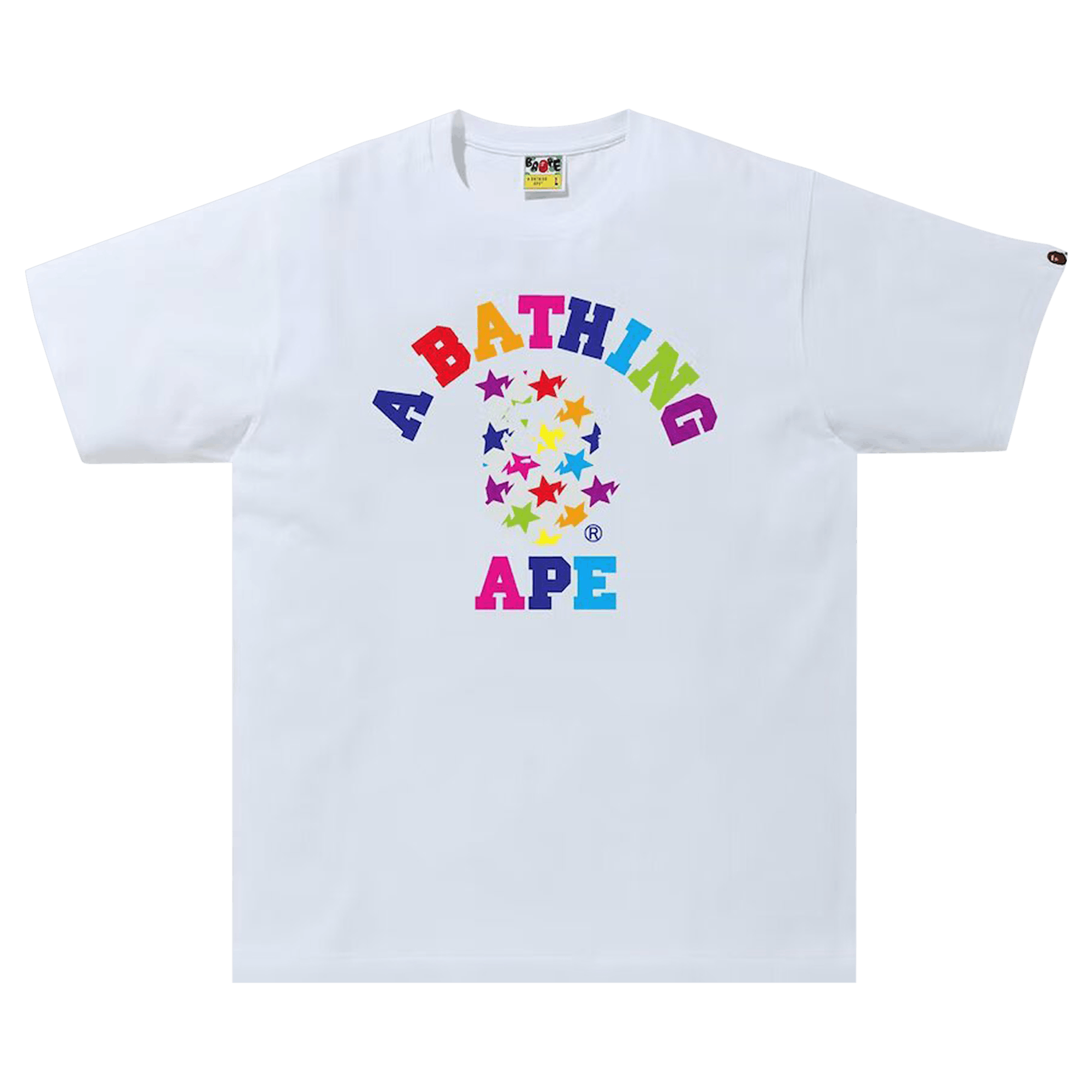 Pre-owned Bape Sta Pattern College Tee 'white'