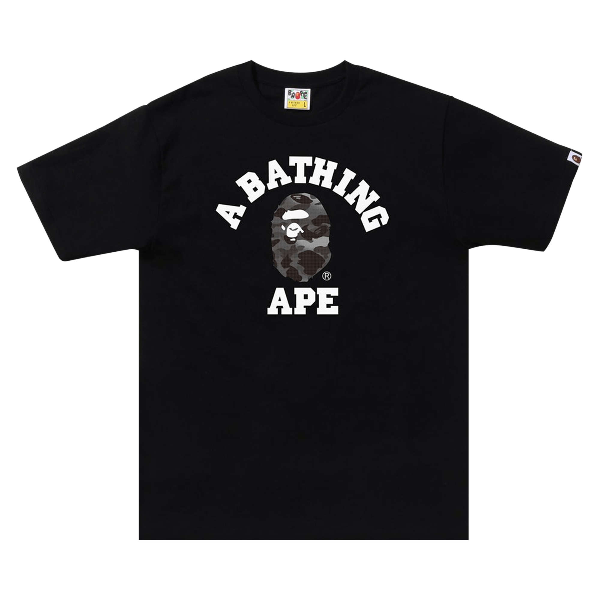 BAPE Grid Camo College Tee 'Black'