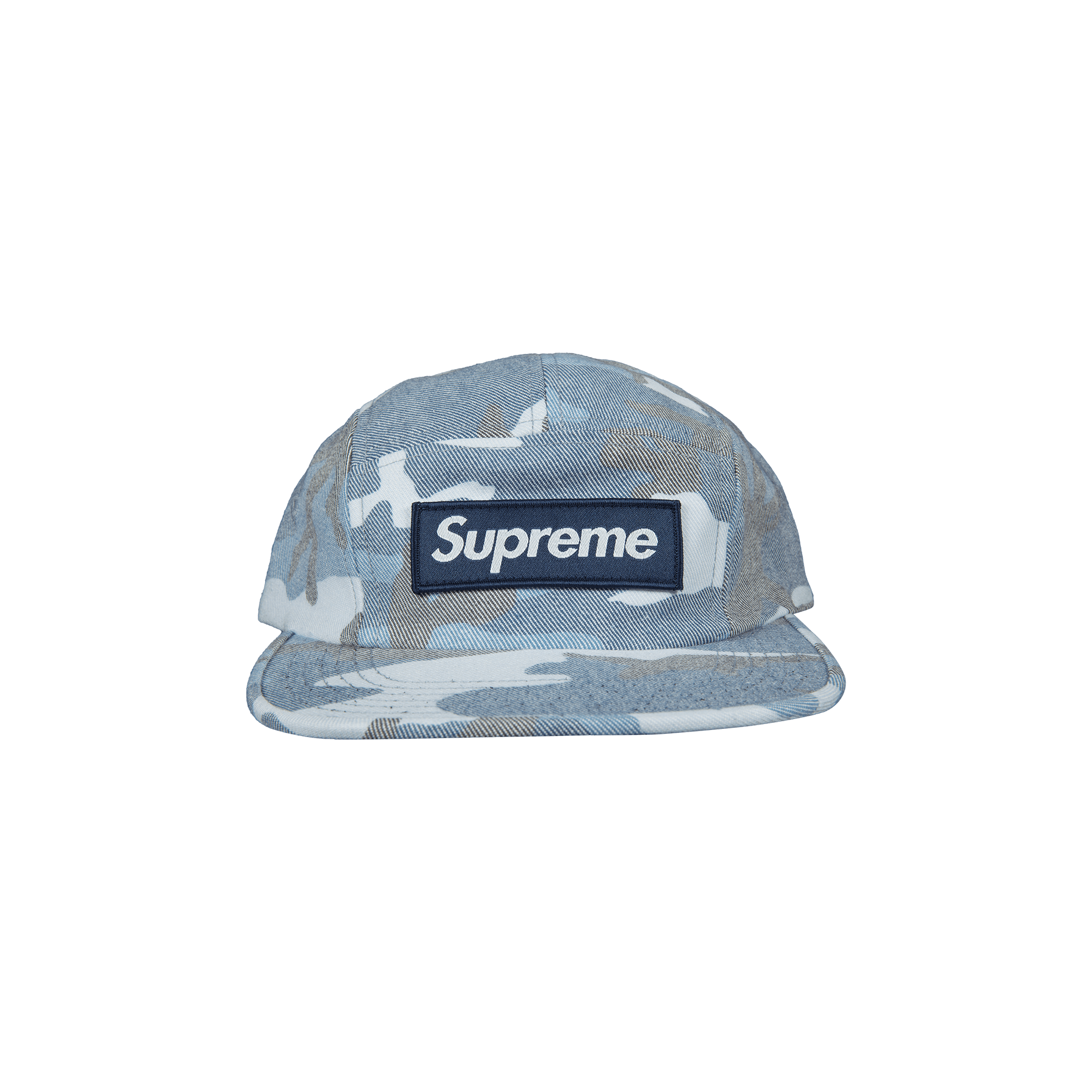 Supreme Washed Out Camo Camp Cap 'Blue'