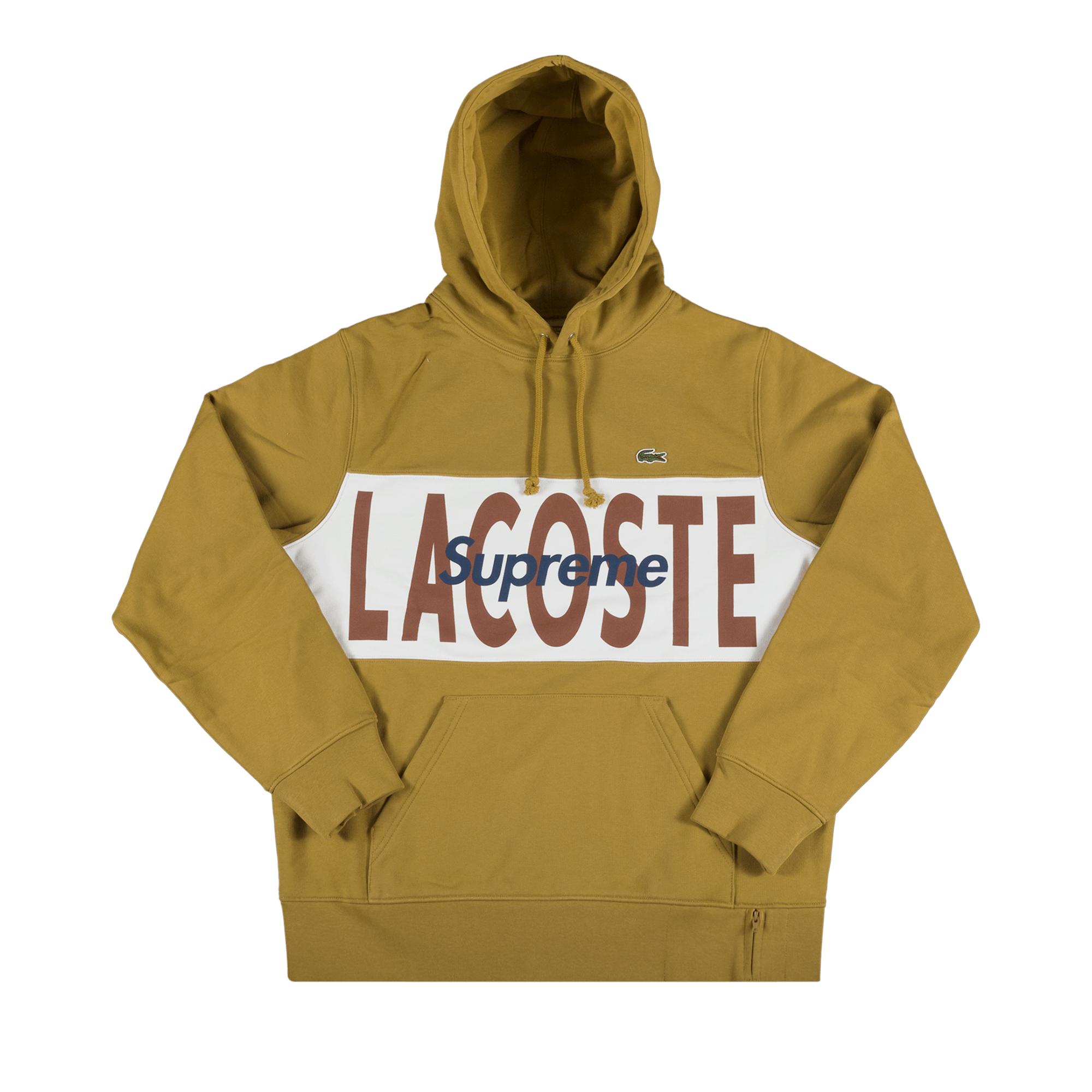 Supreme x Lacoste Logo Panel Hooded Sweatshirt 'Gold'