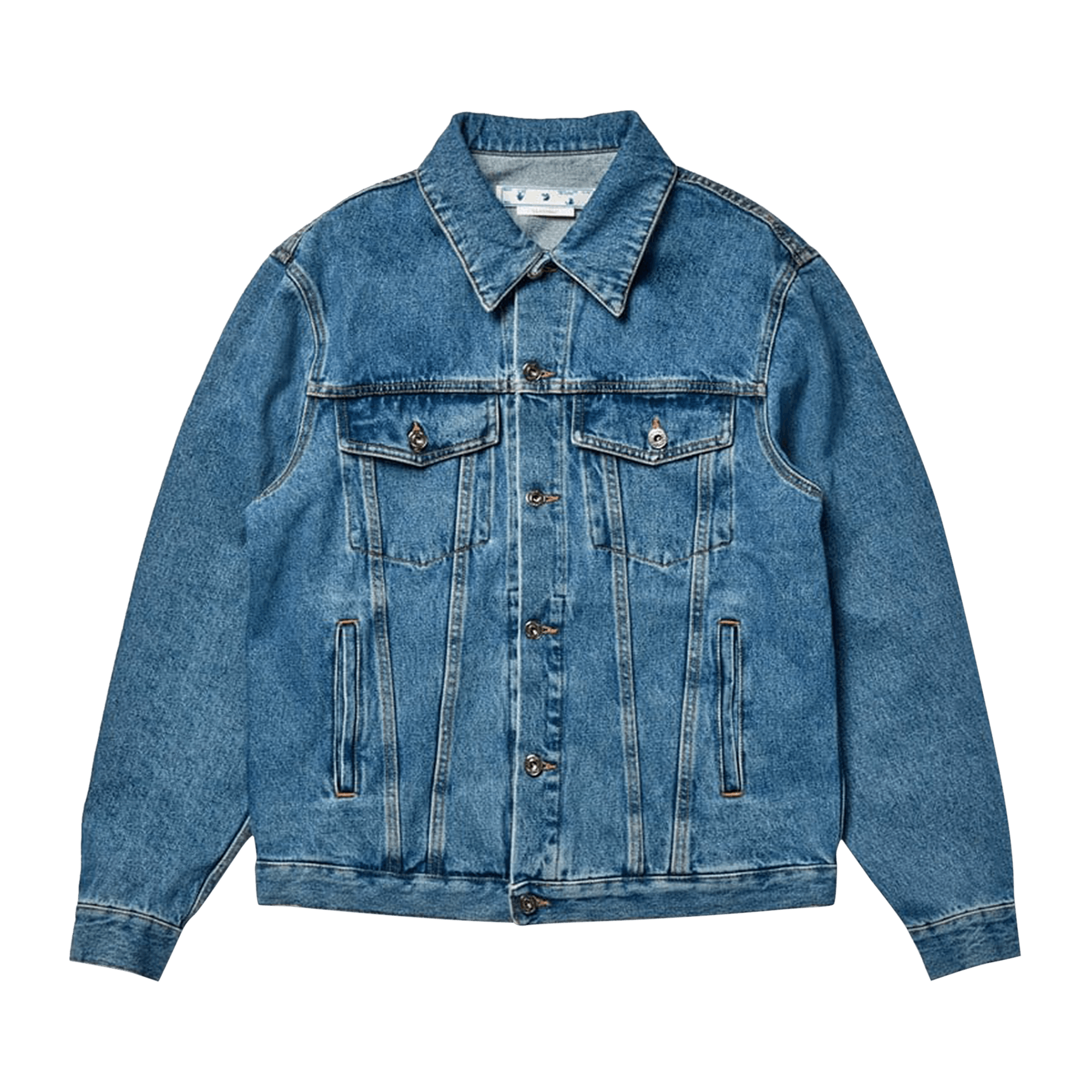 Click to view more detailed imagery on our partner's website Pre-owned Off-white Skate Denim Jacket 'medium Blue'