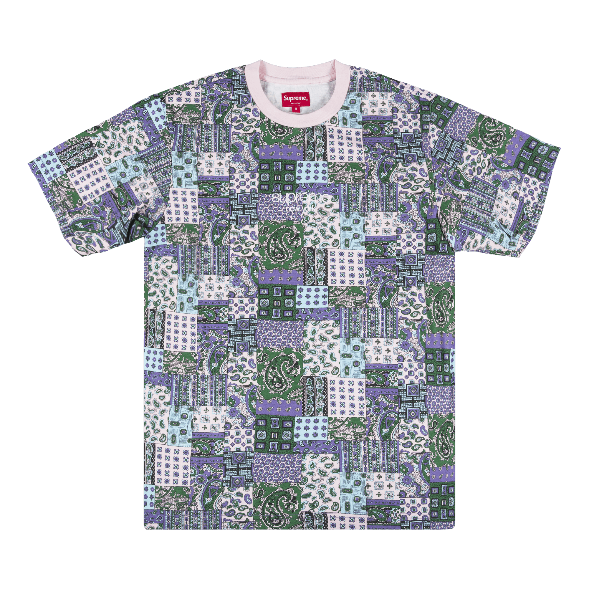 Supreme Patchwork Paisley Short-Sleeve Top 'Pink'