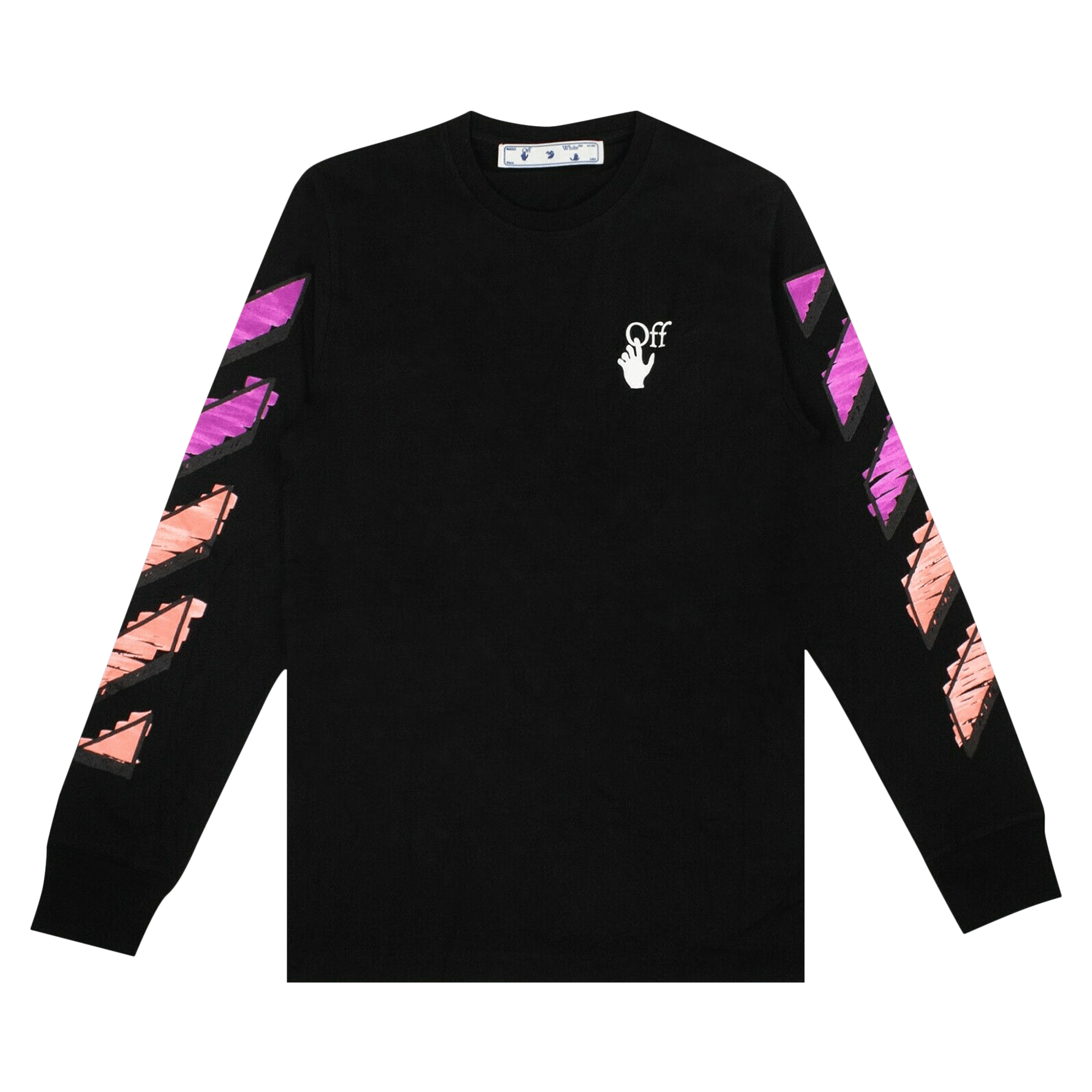 Off-White Marker Long-Sleeve Tee 'Black/Fuchsia'