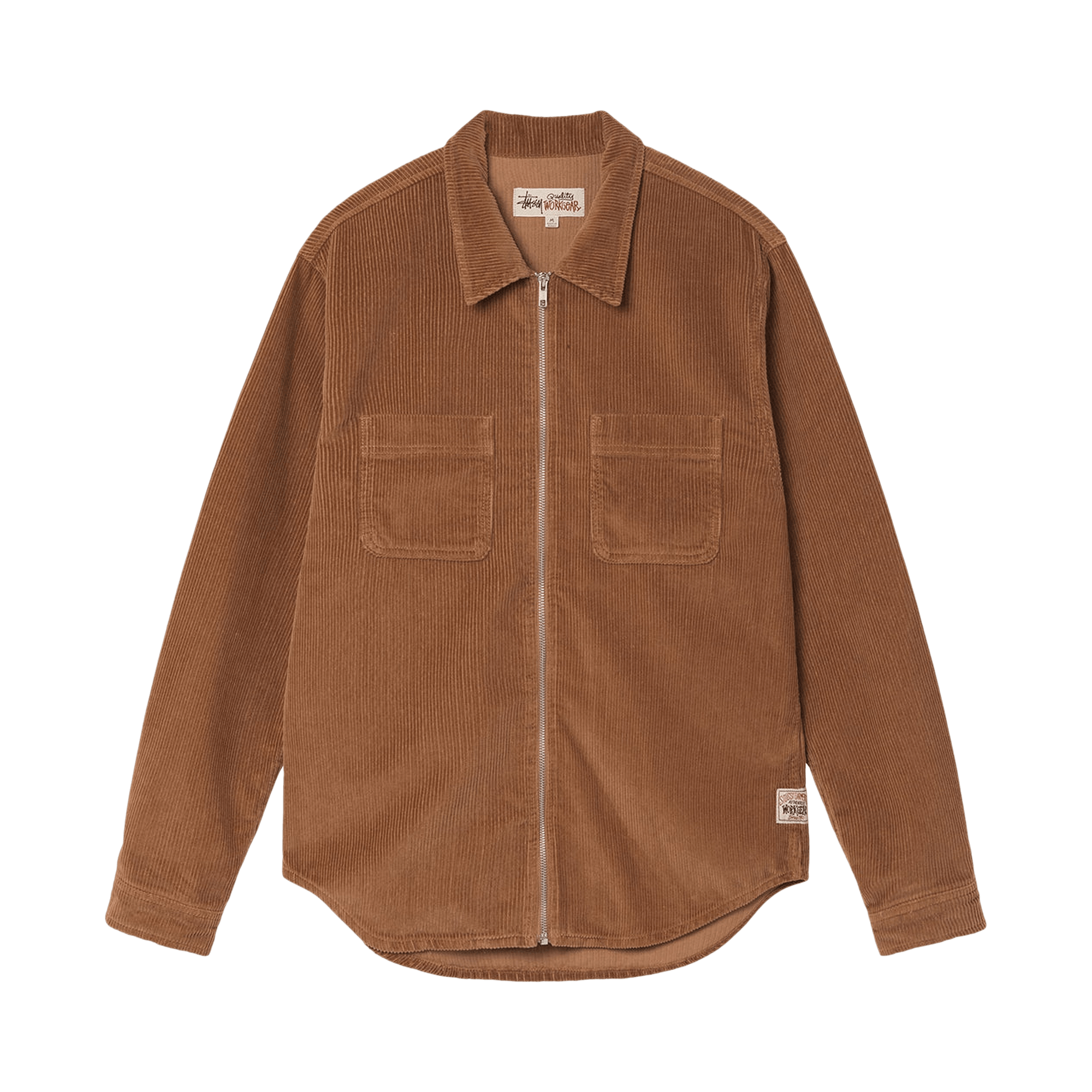Pre-owned Stussy Wide Wale Cord Zip Shirt 'copper'