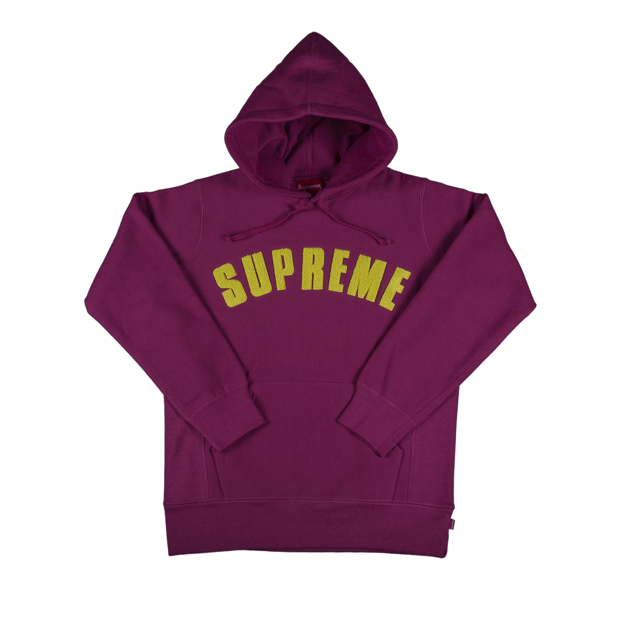 Supreme Chenille Arc Logo Hooded Sweatshirt 'Magenta'