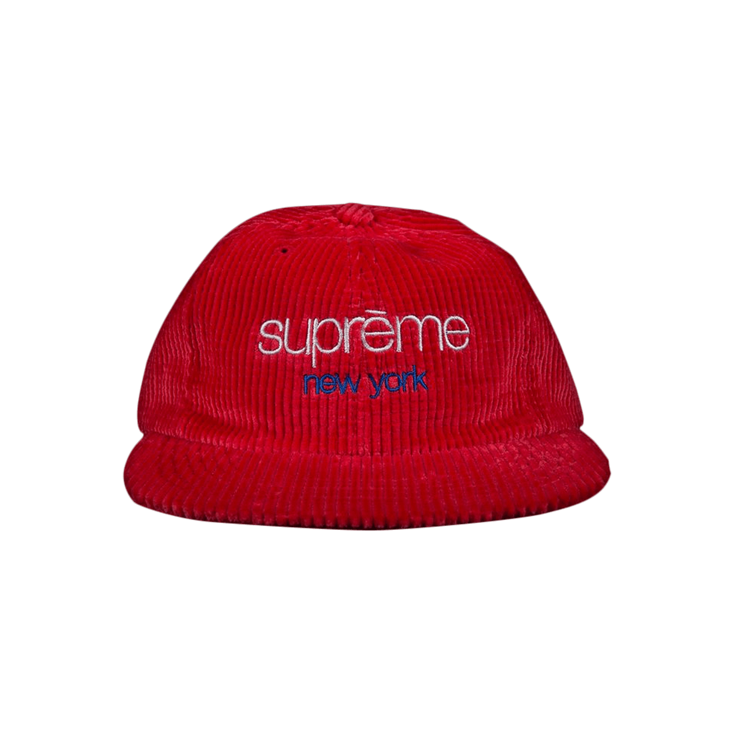 Supreme Waffle Cord Classic Logo 6-Panel 'Red'