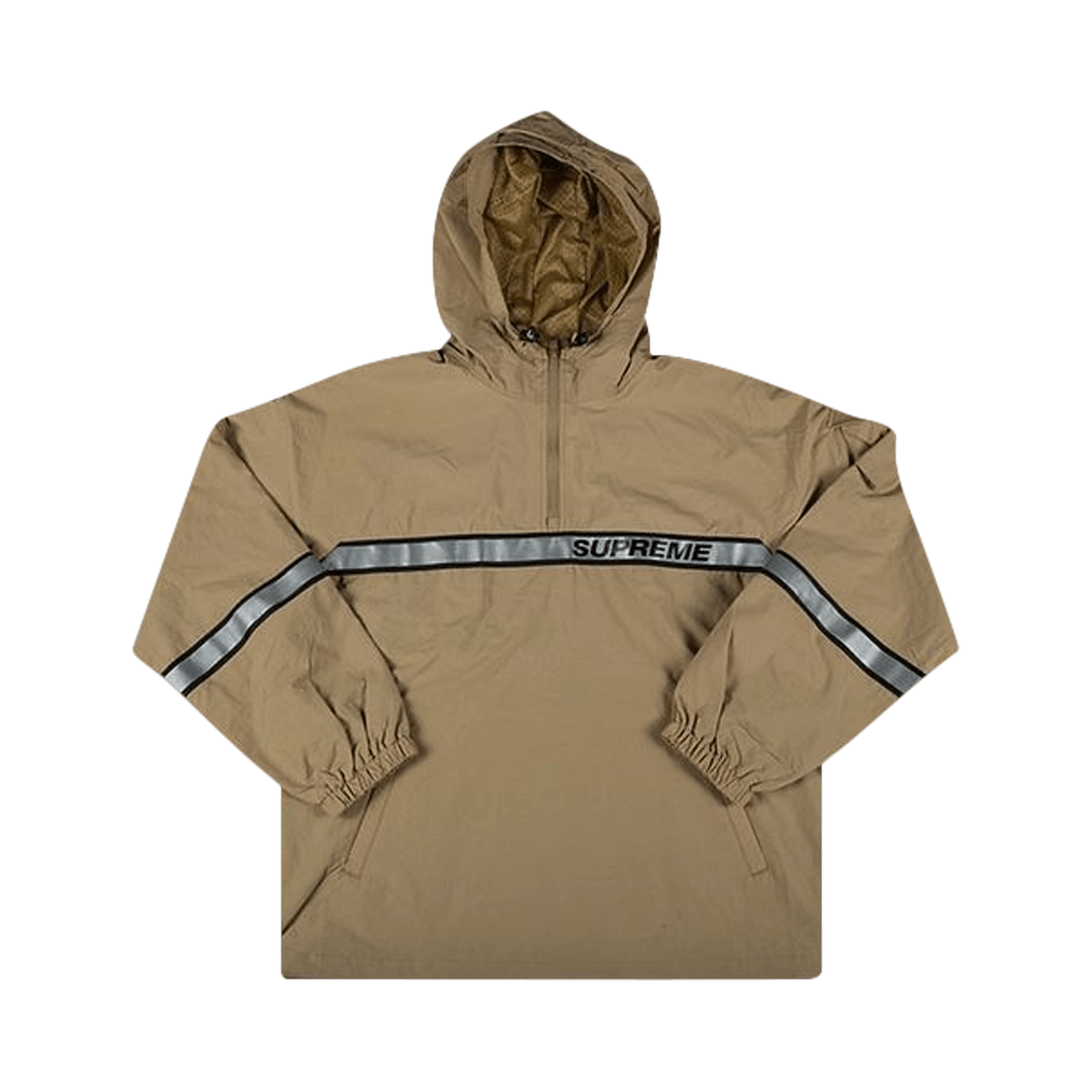 Supreme Reflective Taping Hooded Pullover 'Tan'