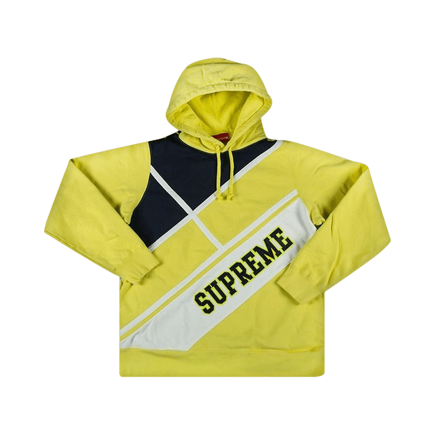 Supreme Diagonal Hooded Sweatshirt 'Lemon'