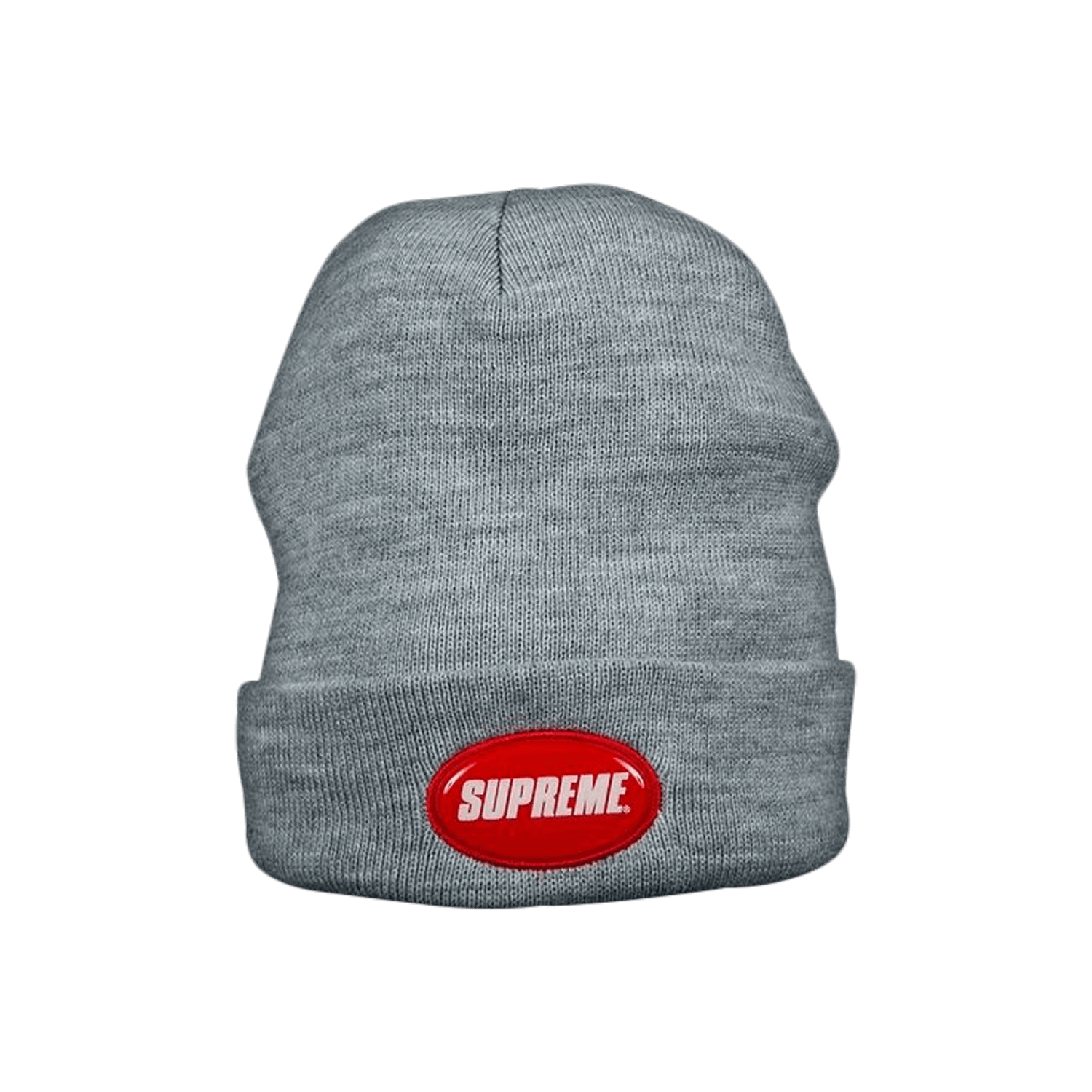Supreme Rubber Patch Beanie 'Grey'