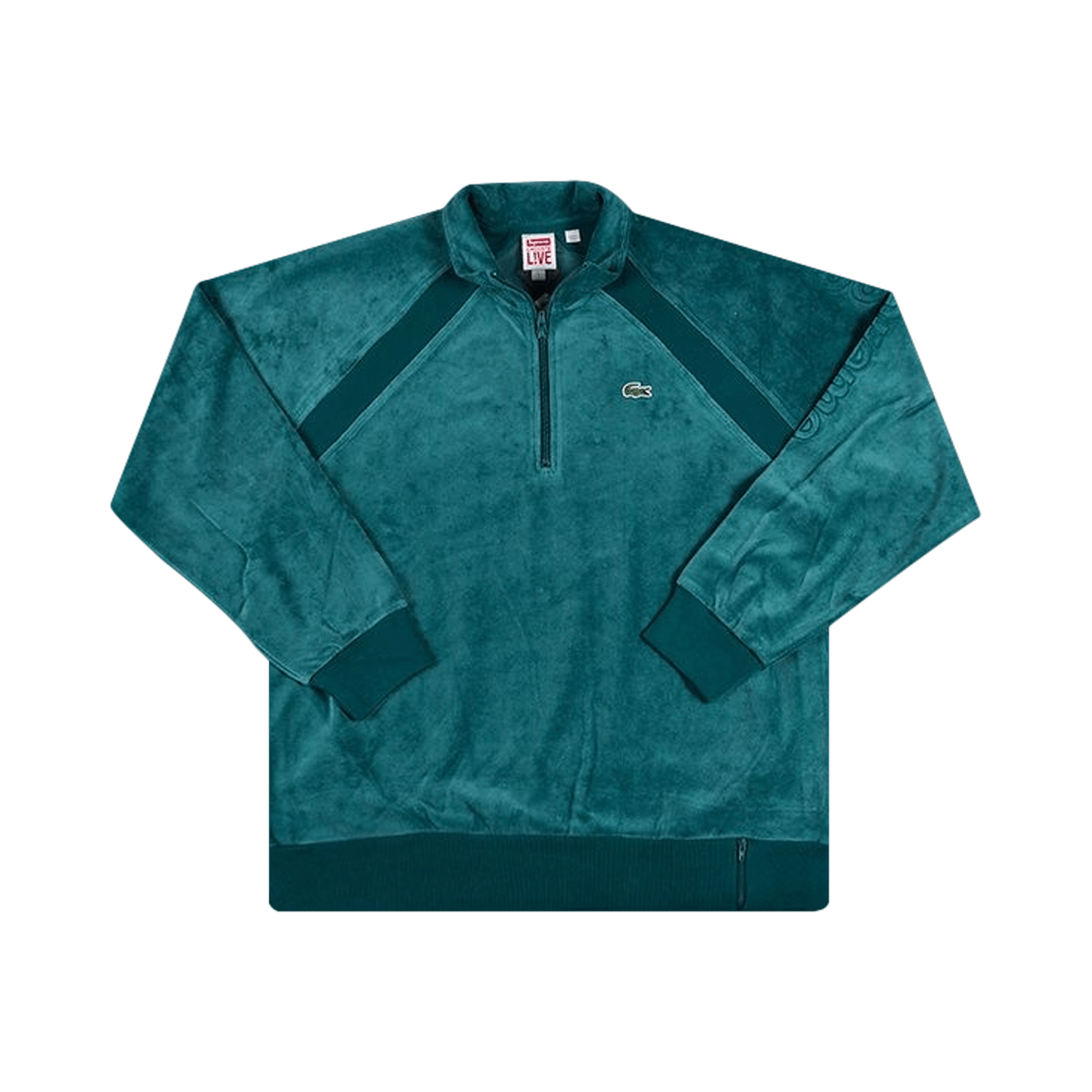 Supreme x Lacoste Velour Half Zip Track Top 'Teal'