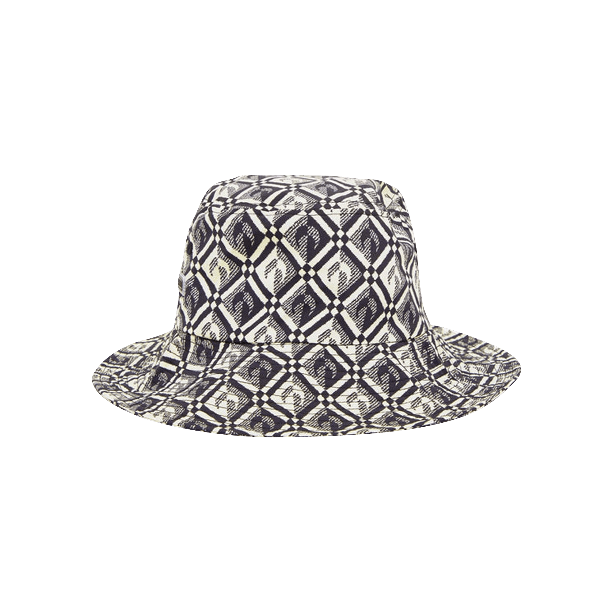 Pre-owned Marine Serre Moon Diamant Bucket Hat 'black'