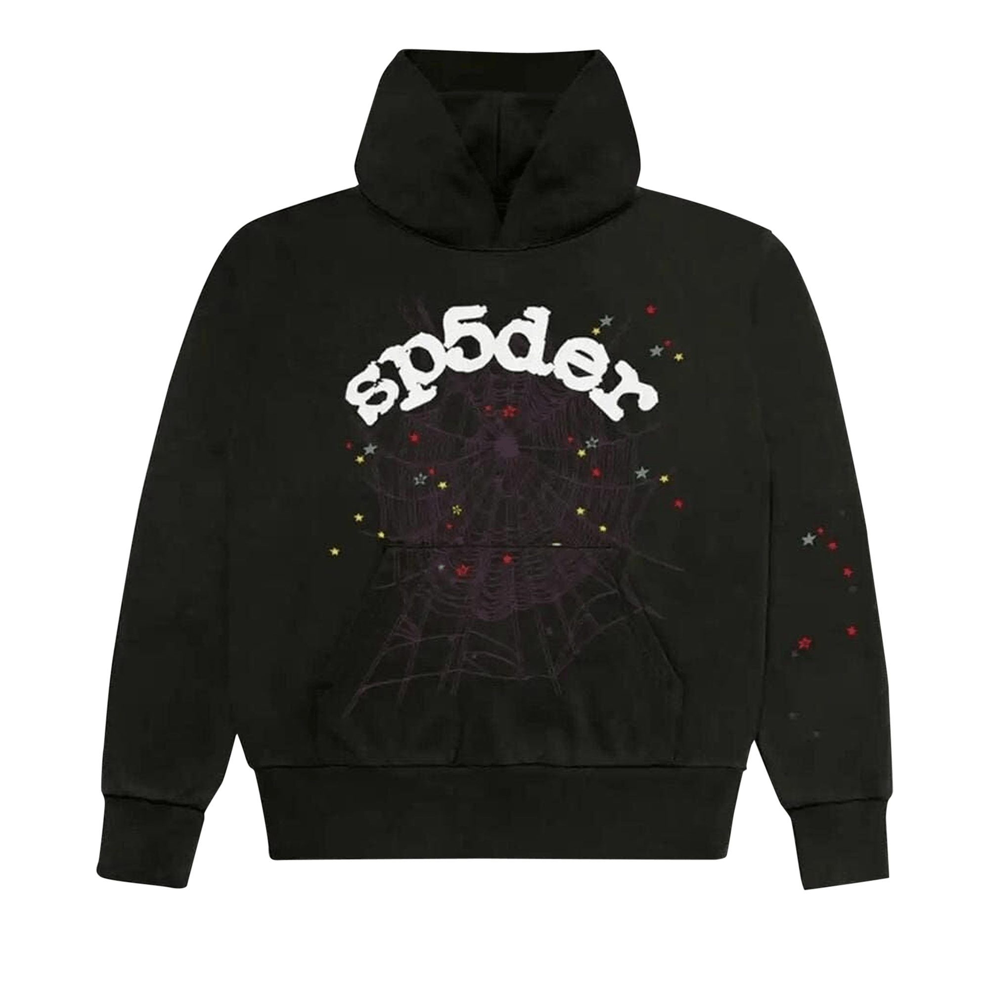 Pre-owned Sp5der Logo Hoodie Sweatshirt 'black'