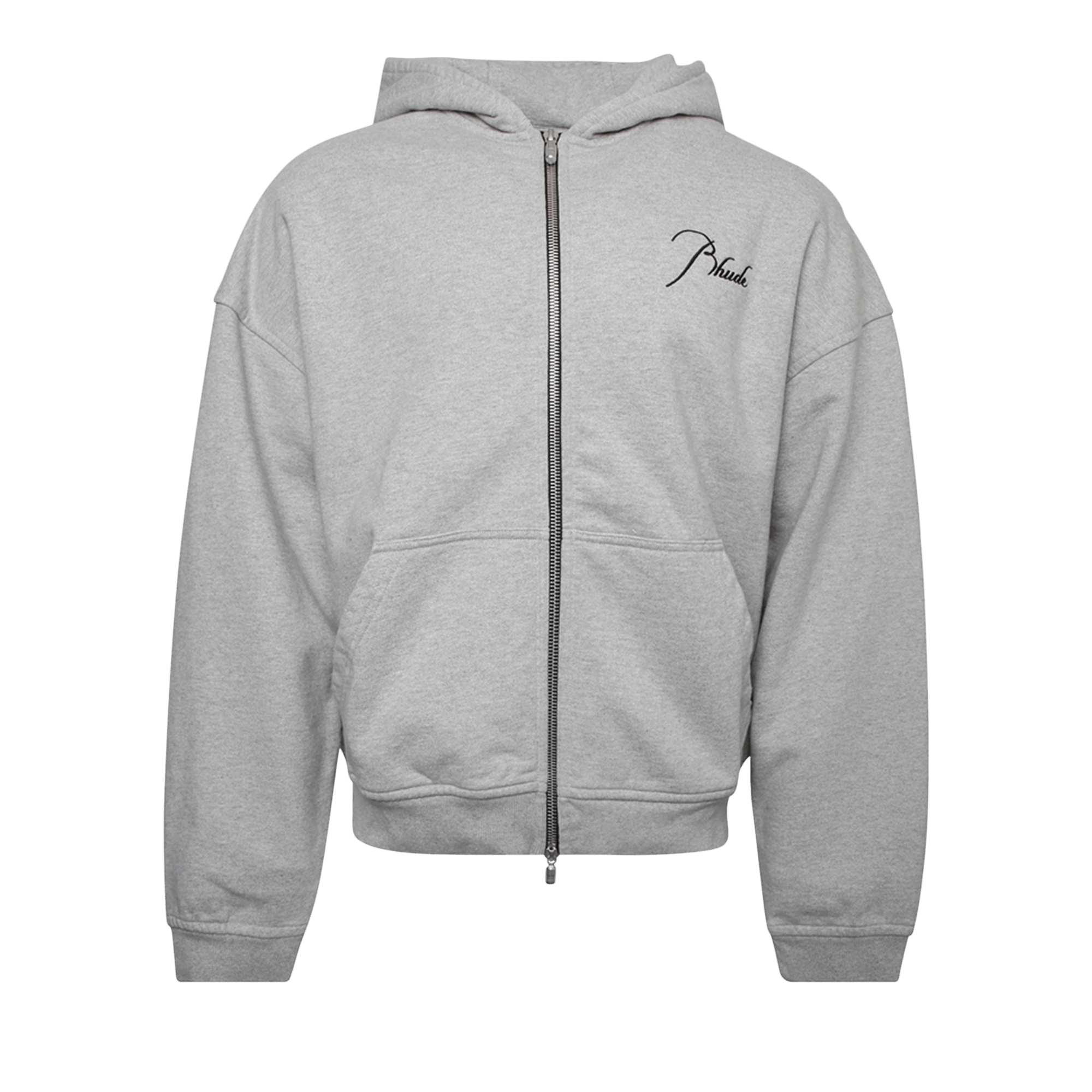 Pre-owned Rhude Zip Up Hoodie 'heather Grey'