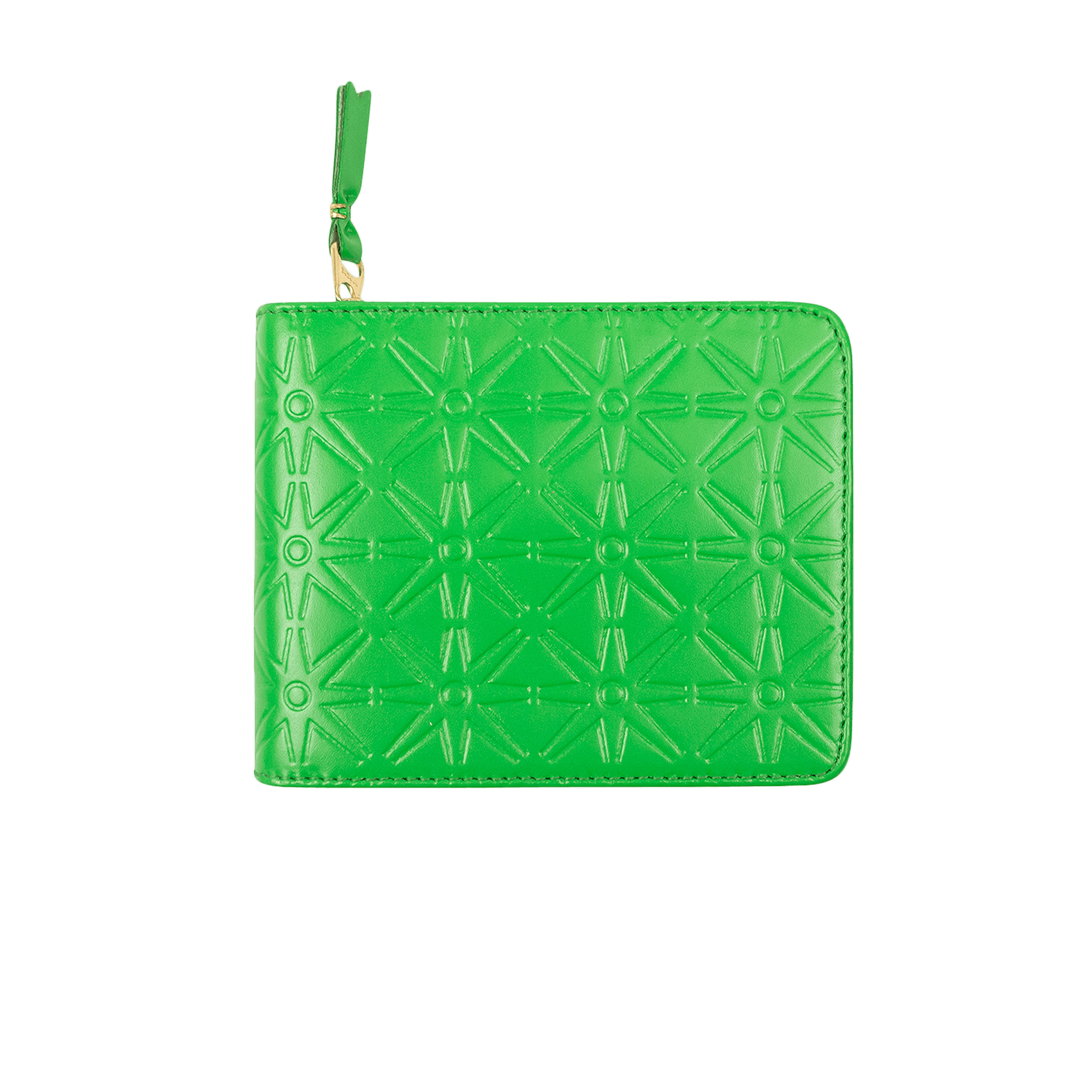 Pre-owned Comme Des Garçons Leather Embossed Star Wallet 'green'