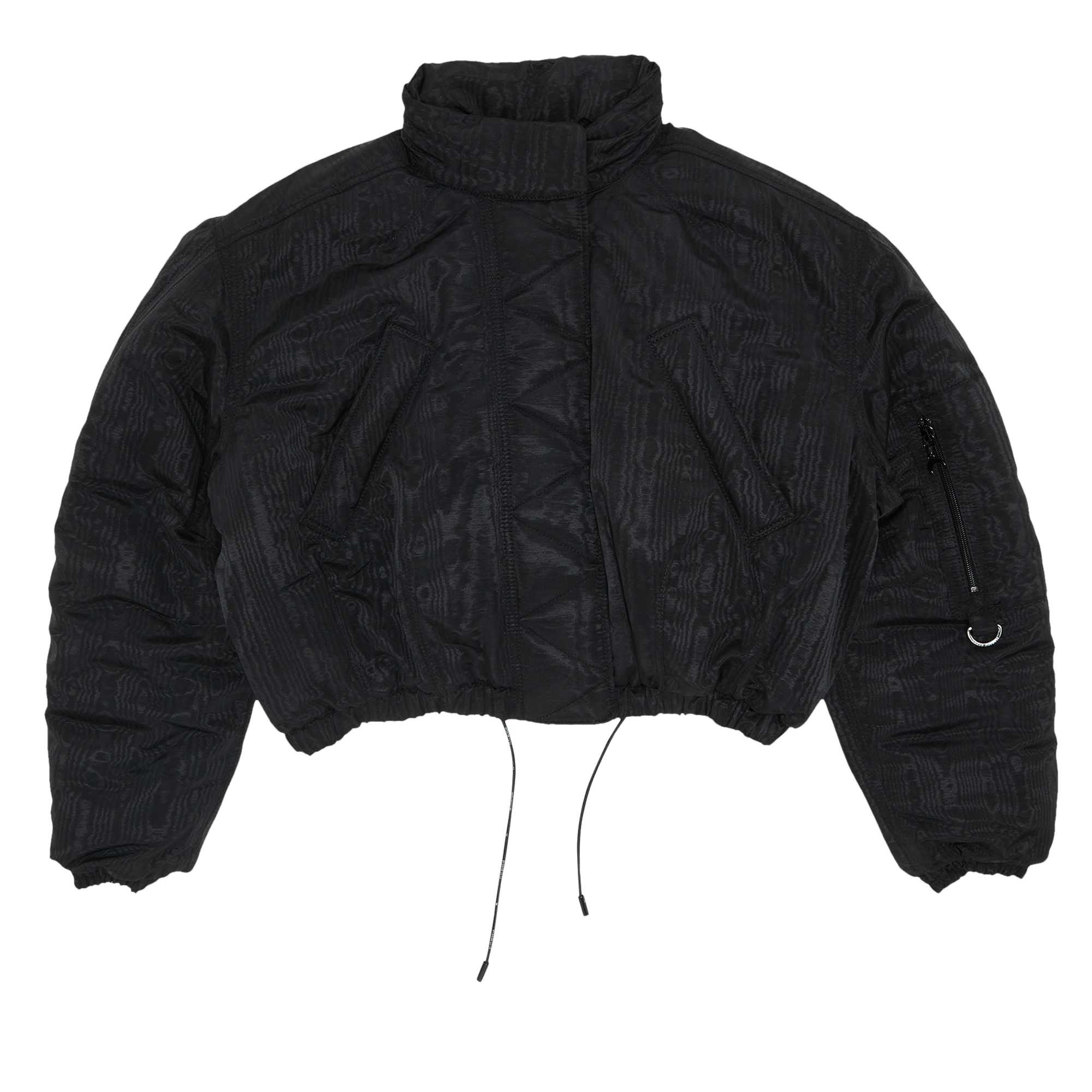 Pre-owned Marine Serre Moire Cropped Puffer 'black'