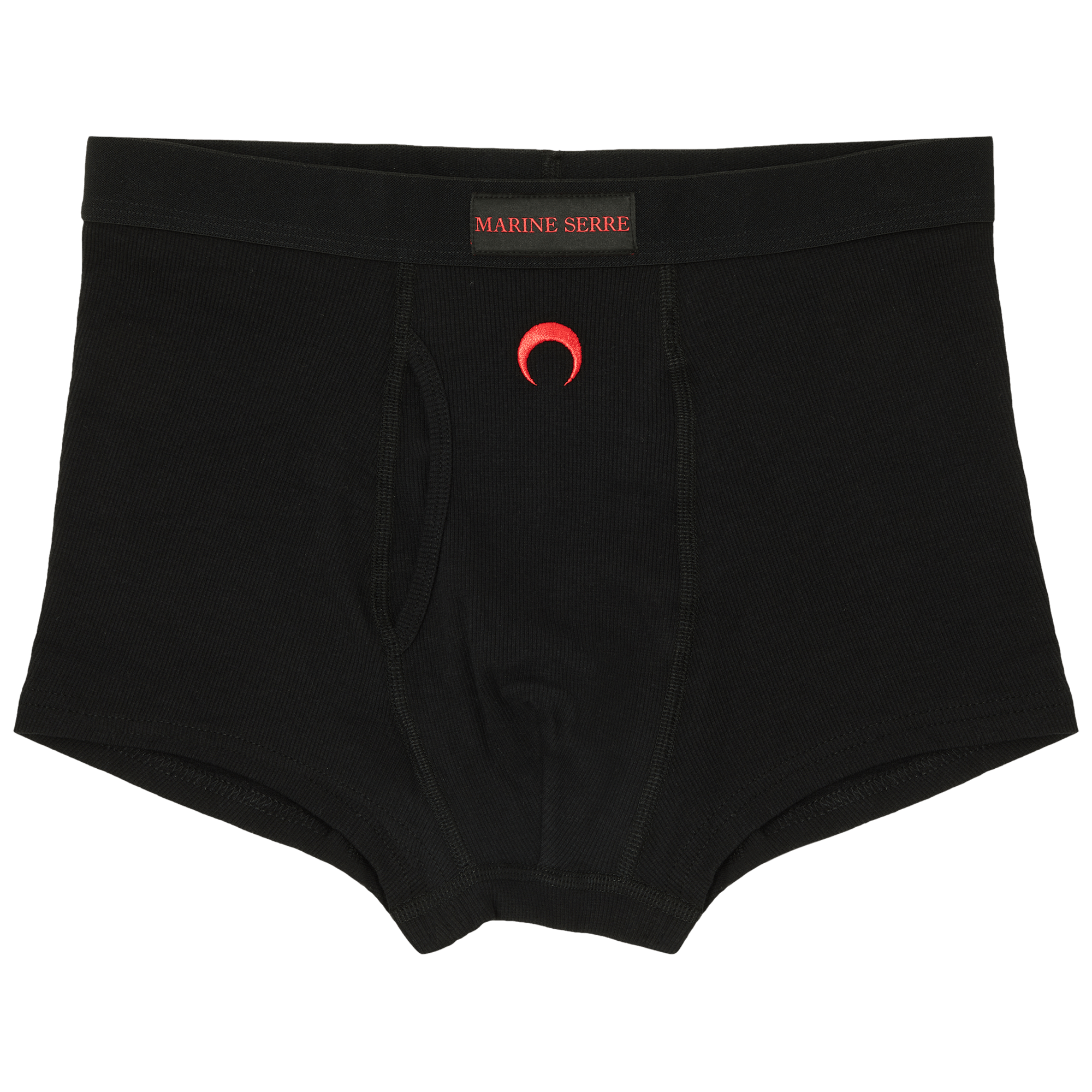 Pre-owned Marine Serre Organic Cotton Ribbed Boxers 'black'