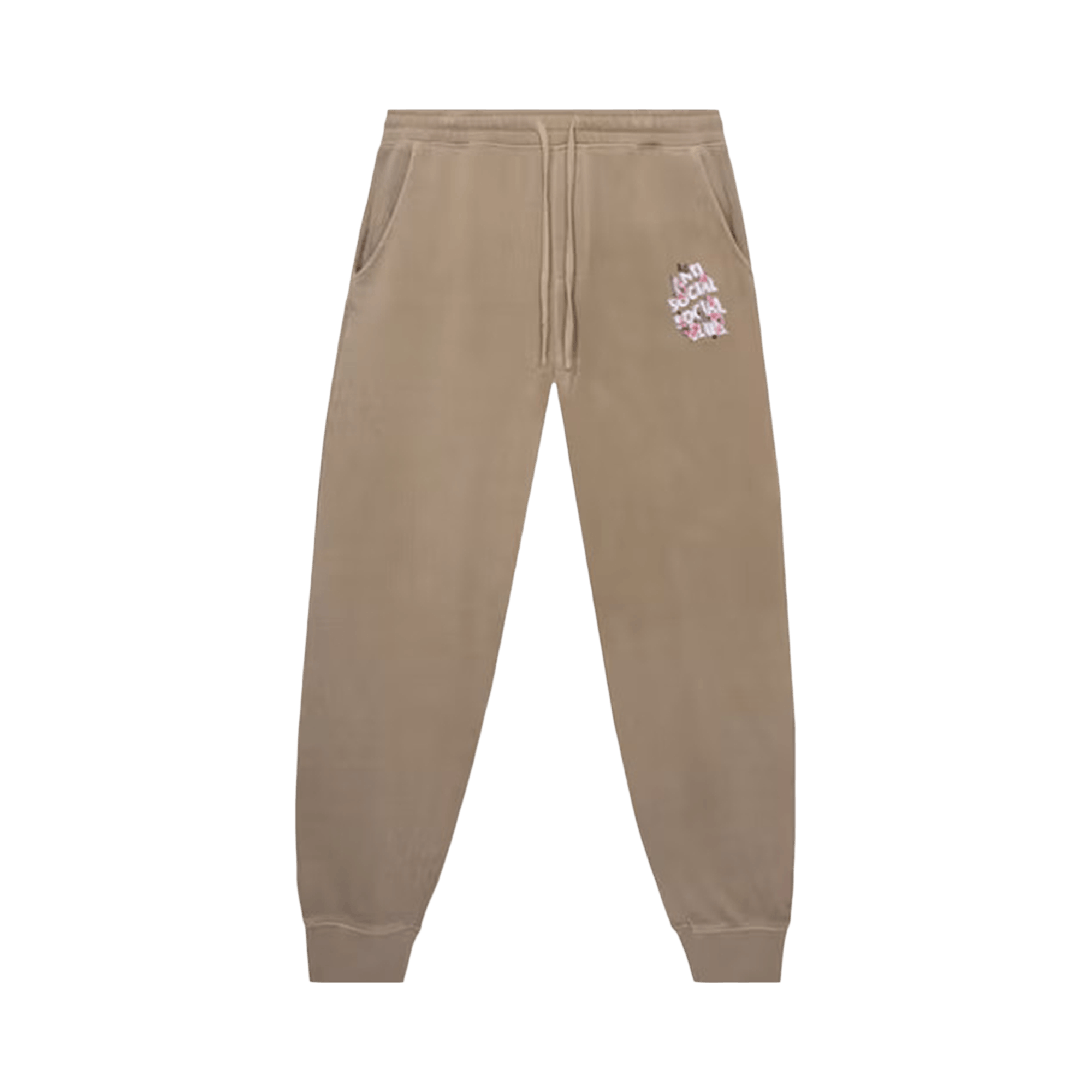 Pre-owned Anti Social Social Club Washed Sweatpants 'sand' In Tan