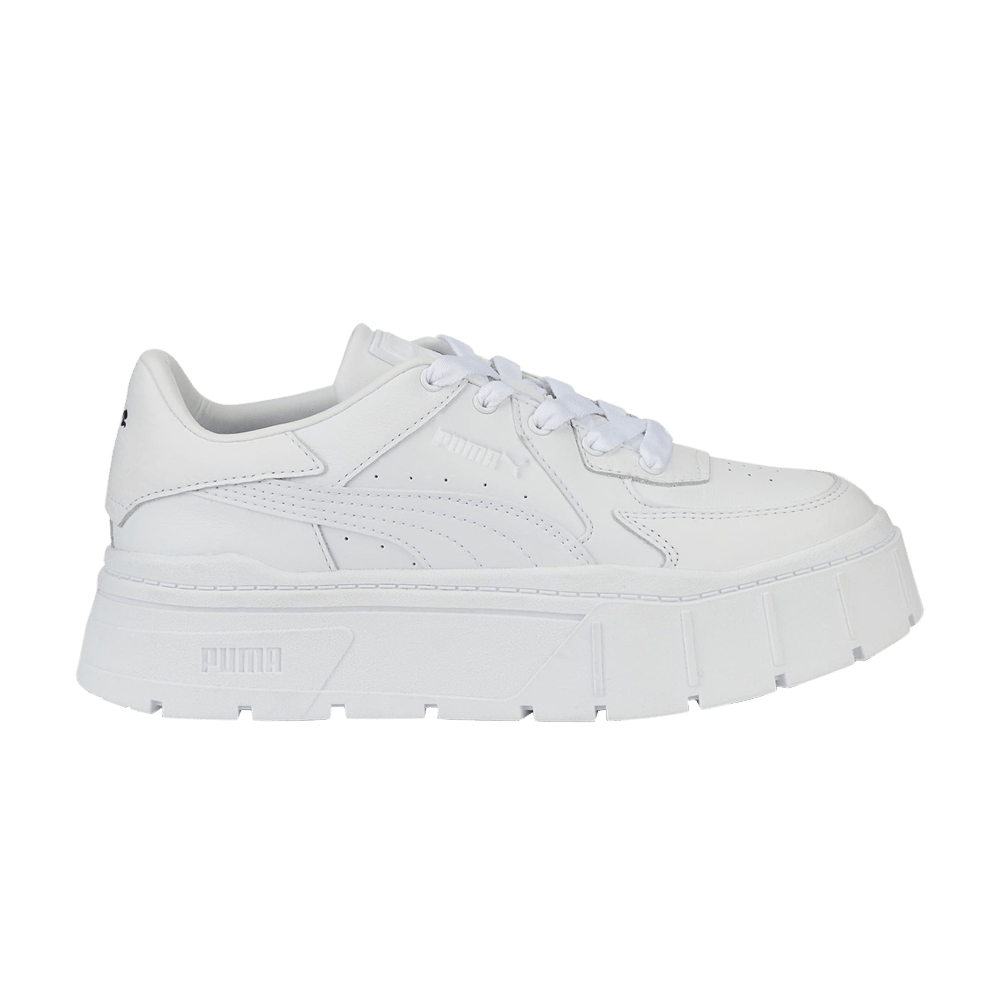 Pre-owned Puma Wmns Mayze Stack Edgy 'triple White'