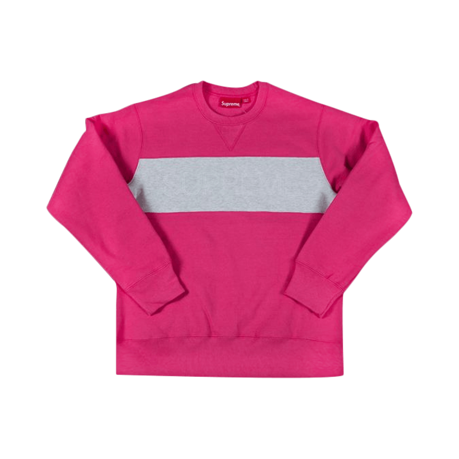 Supreme Zig Zag Stitch Panel Crewneck 'Pink'