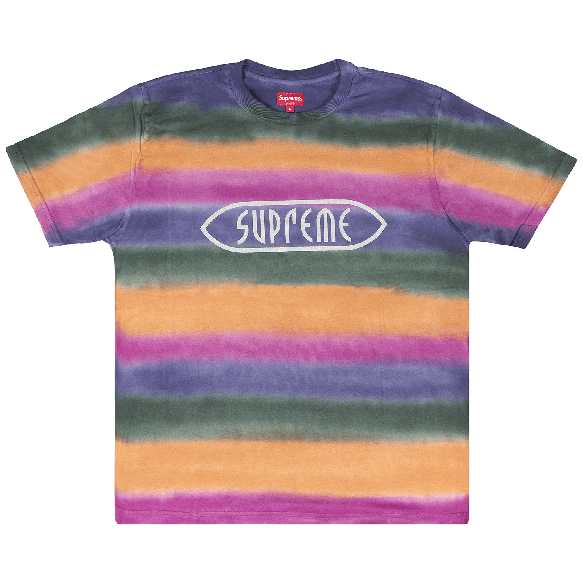 Supreme Rainbow Stripe T-Shirt 'Orange'