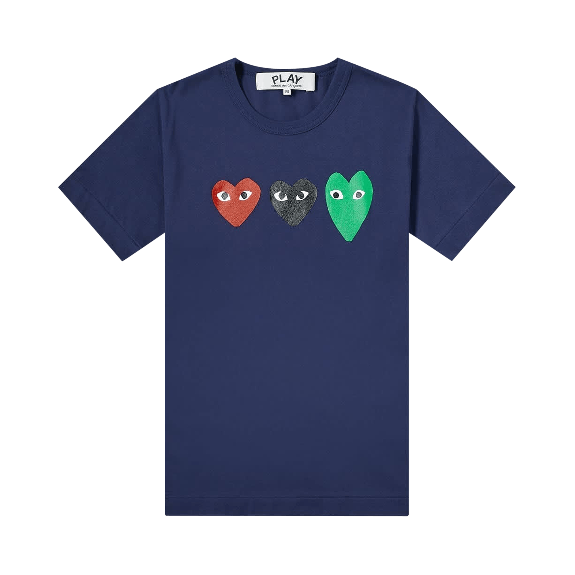 Comme des Garçons Short-Sleeve Play T-Shirt With Three Hearts 'Navy'