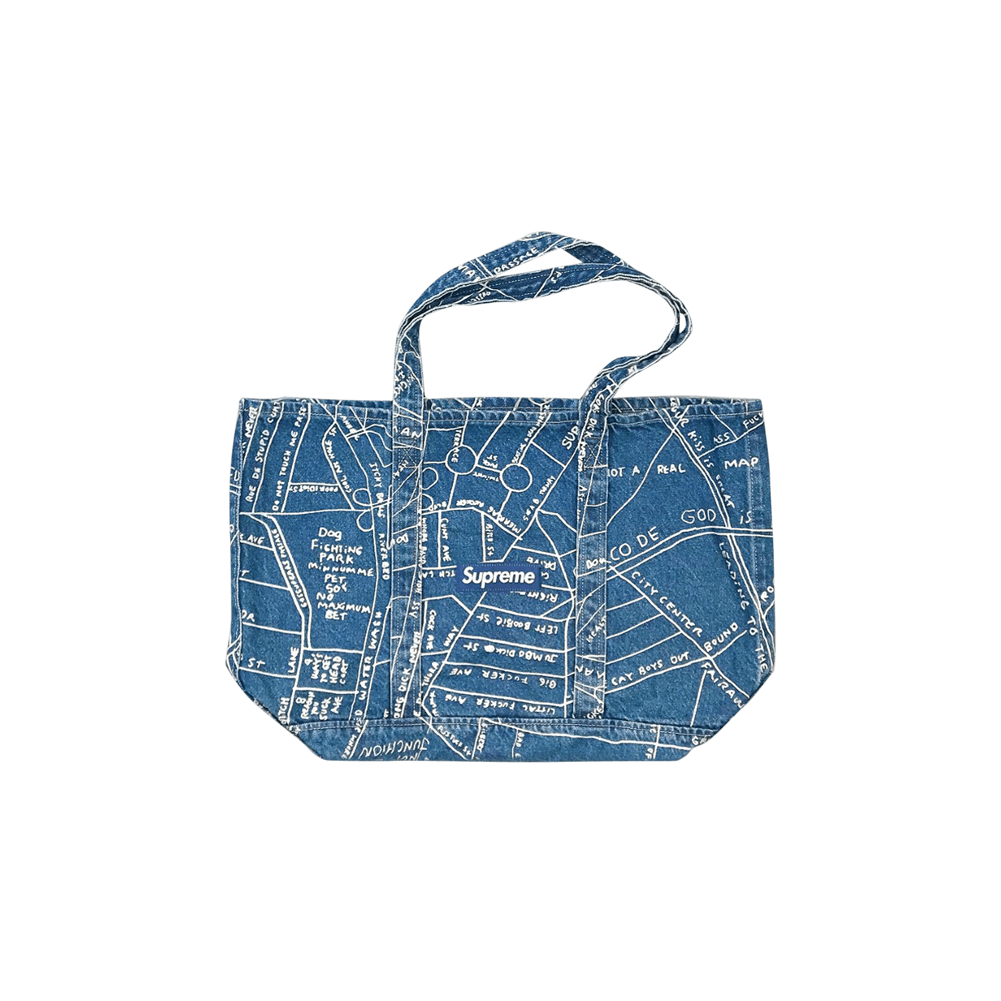 Supreme Gonz Map Denim Tote 'Blue'
