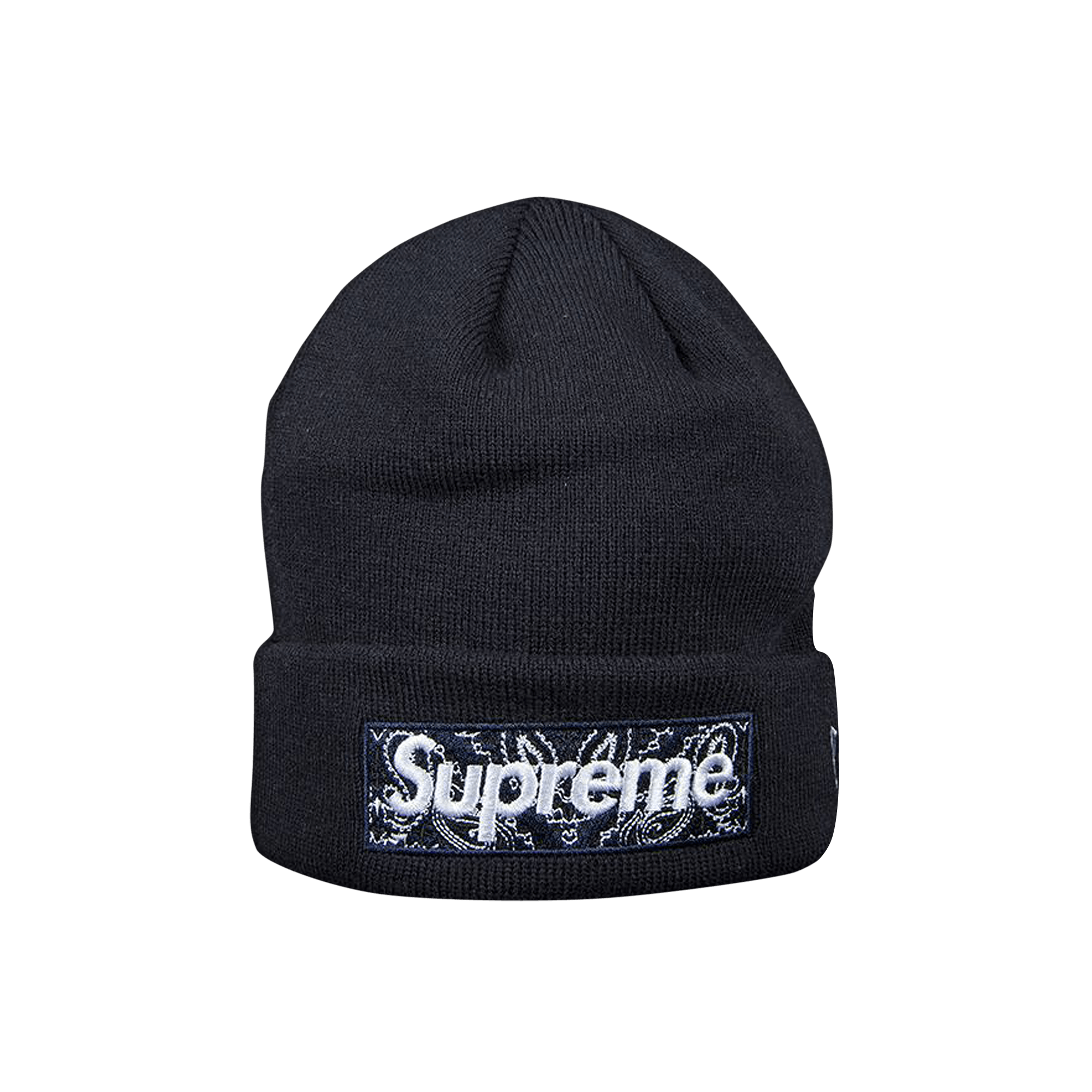 Supreme x New Era Bandana Box Logo Beanie 'Navy'