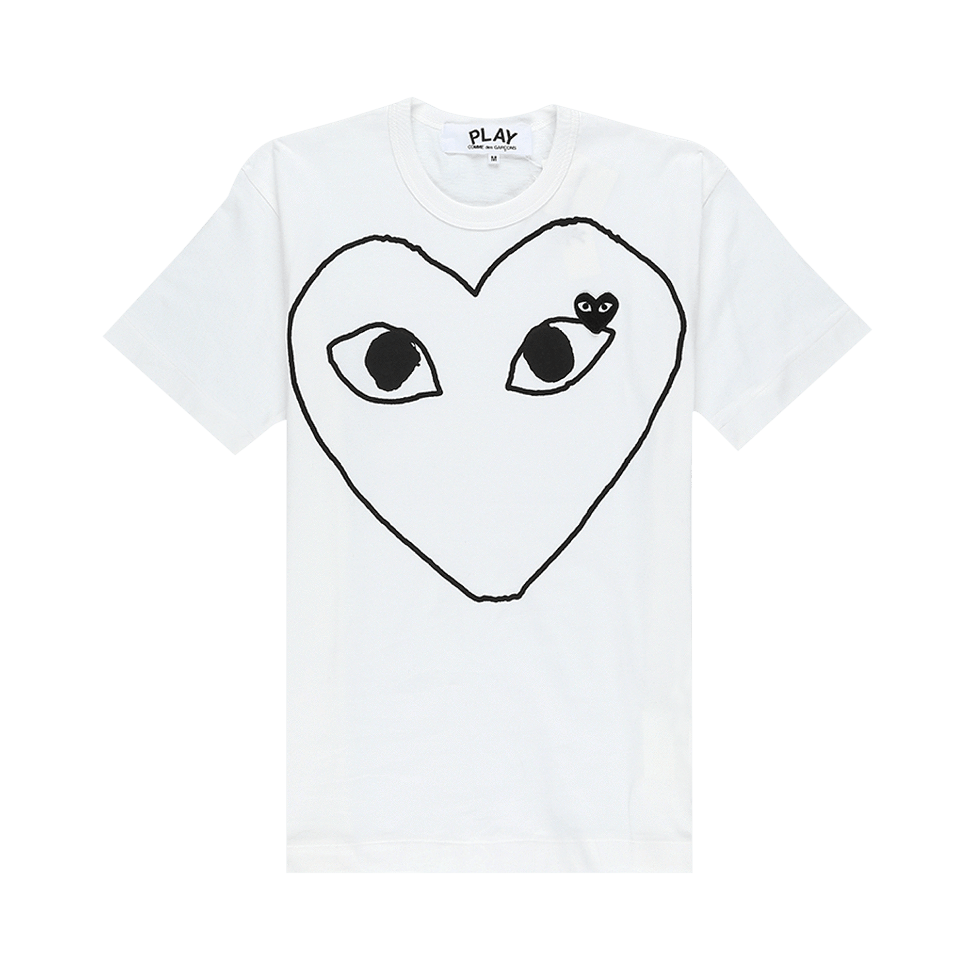 Comme des Garçons PLAY Outline Heart Logo T-Shirt 'White'