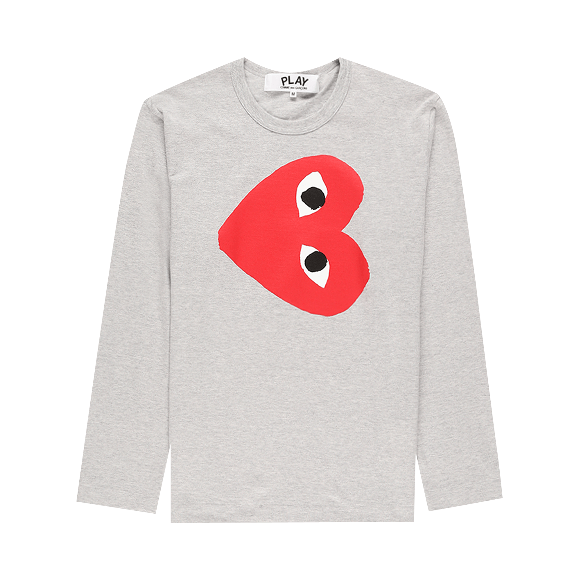 Comme des Garçons Long-Sleeve Play T-Shirt With Sideways Red Heart 'Grey'
