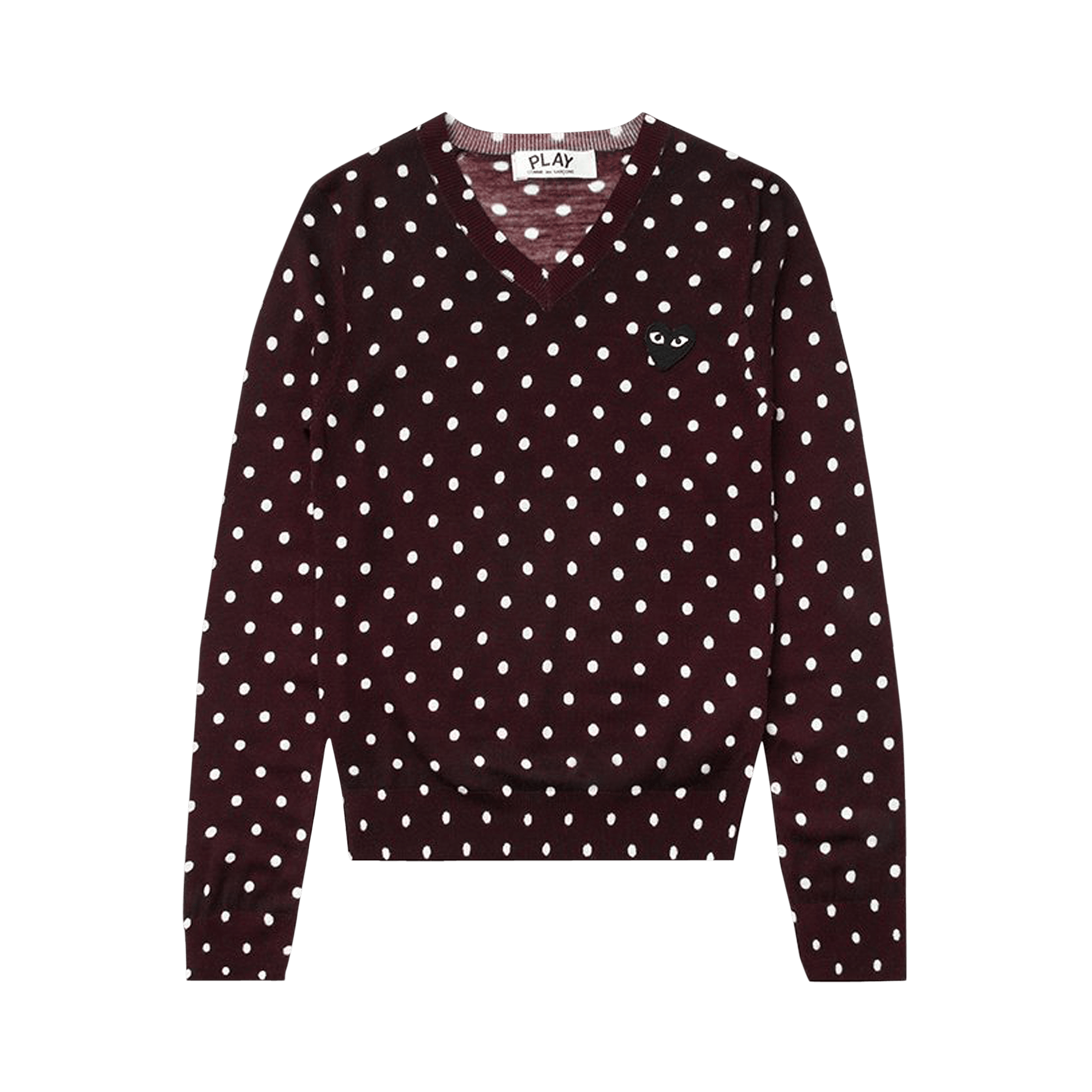 Comme des Garçons PLAY Polka Dot Sweater 'Burgundy'