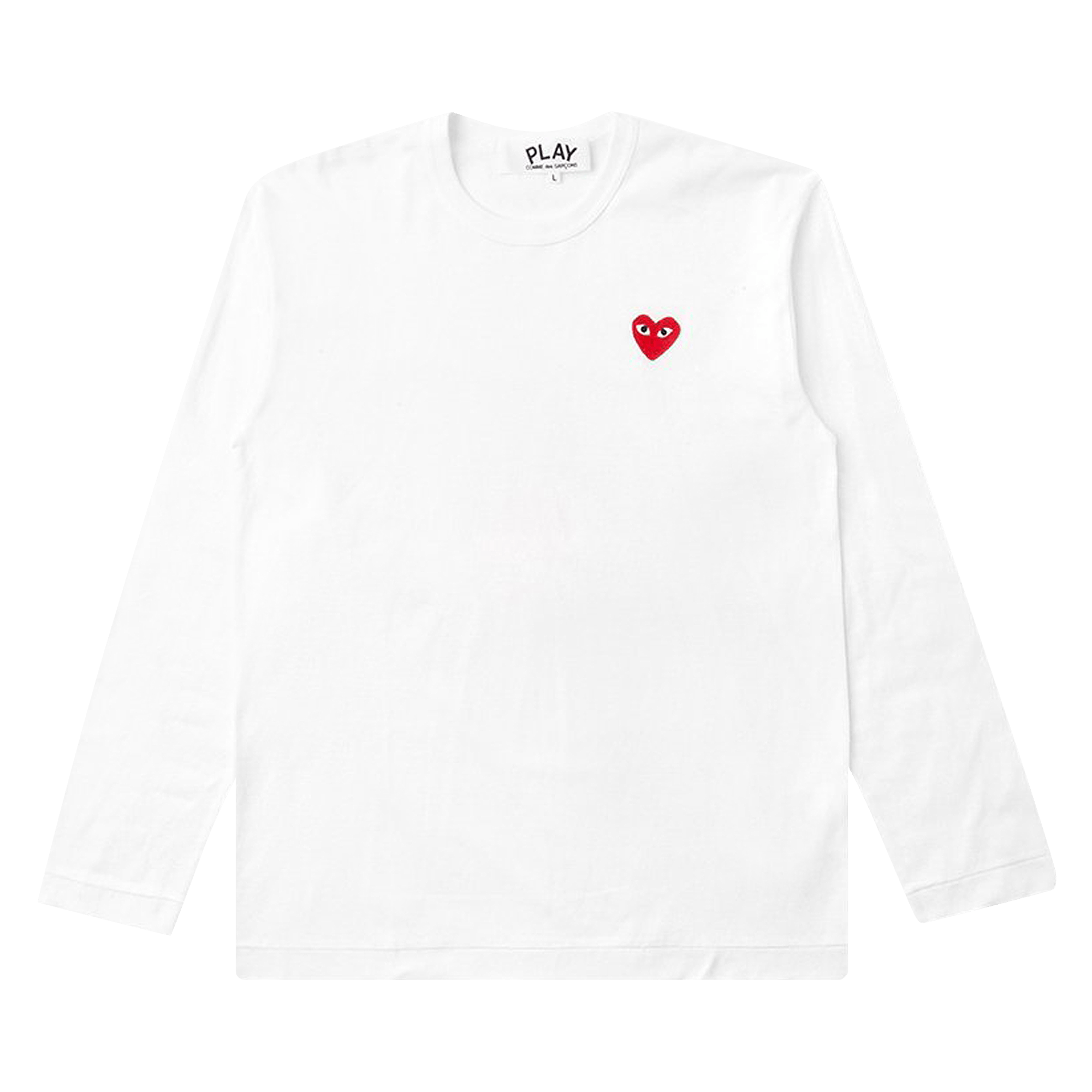 Comme des Garçons PLAY Emblem Long-Sleeve T-Shirt 'White'