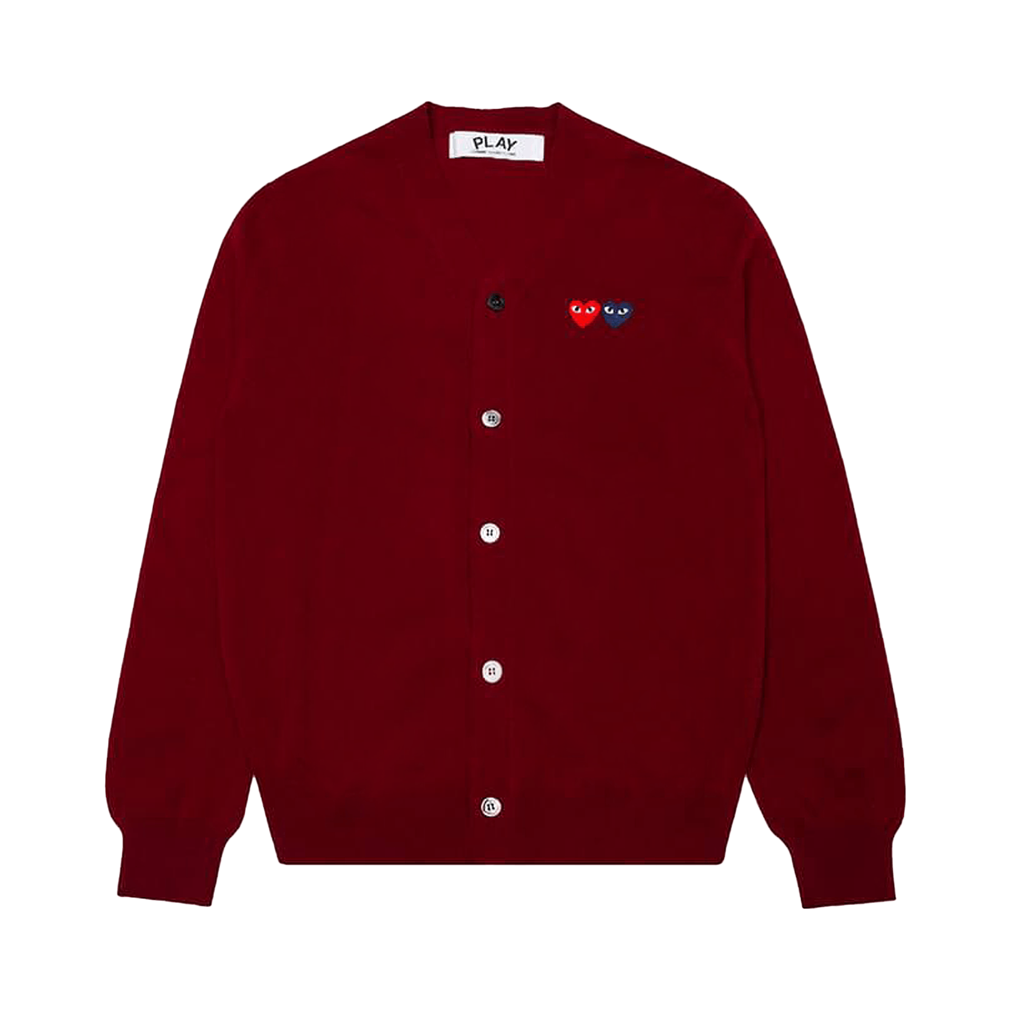 Comme des Garçons PLAY Double Heart Cardigan 'Burgundy'
