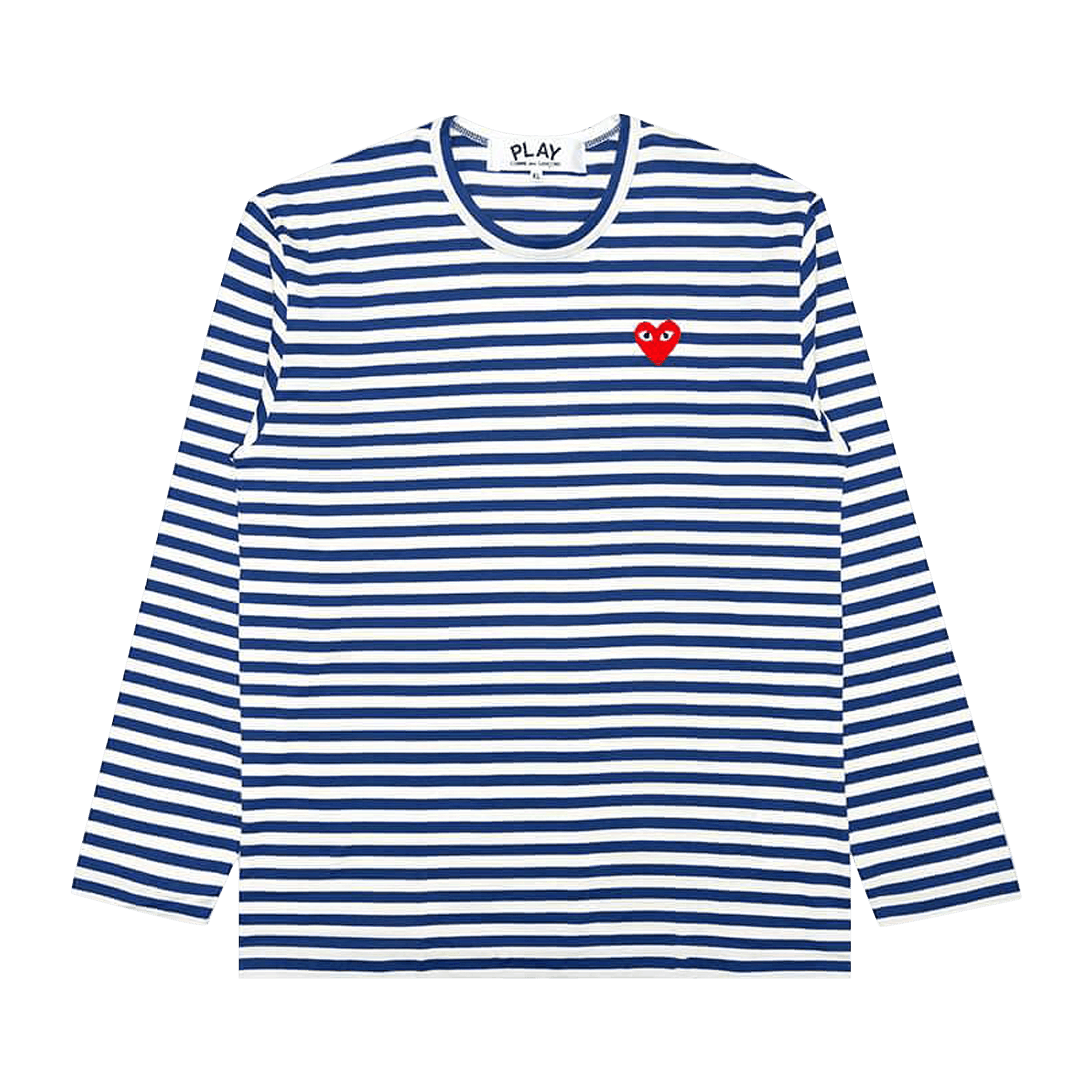 Comme des Garçons PLAY Striped Big Heart Long-Sleeve T-Shirt 'Blue/White'