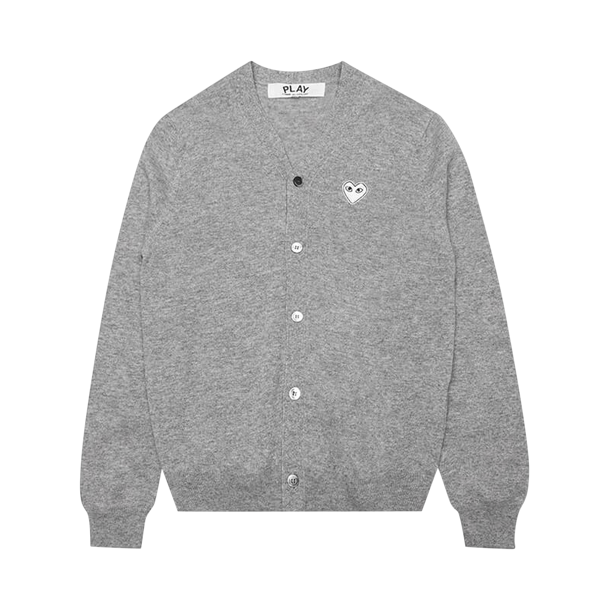 Comme des Garçons PLAY Woven V-Neck Cardigan 'Grey'