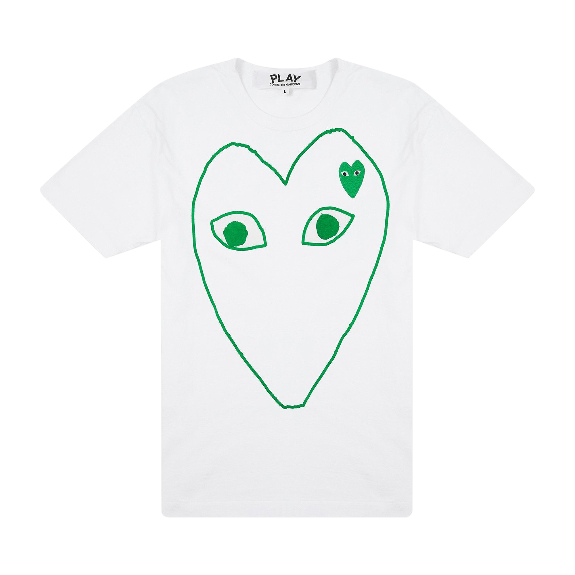 Comme des Garçons PLAY Green Emblem Outline T-Shirt 'White'