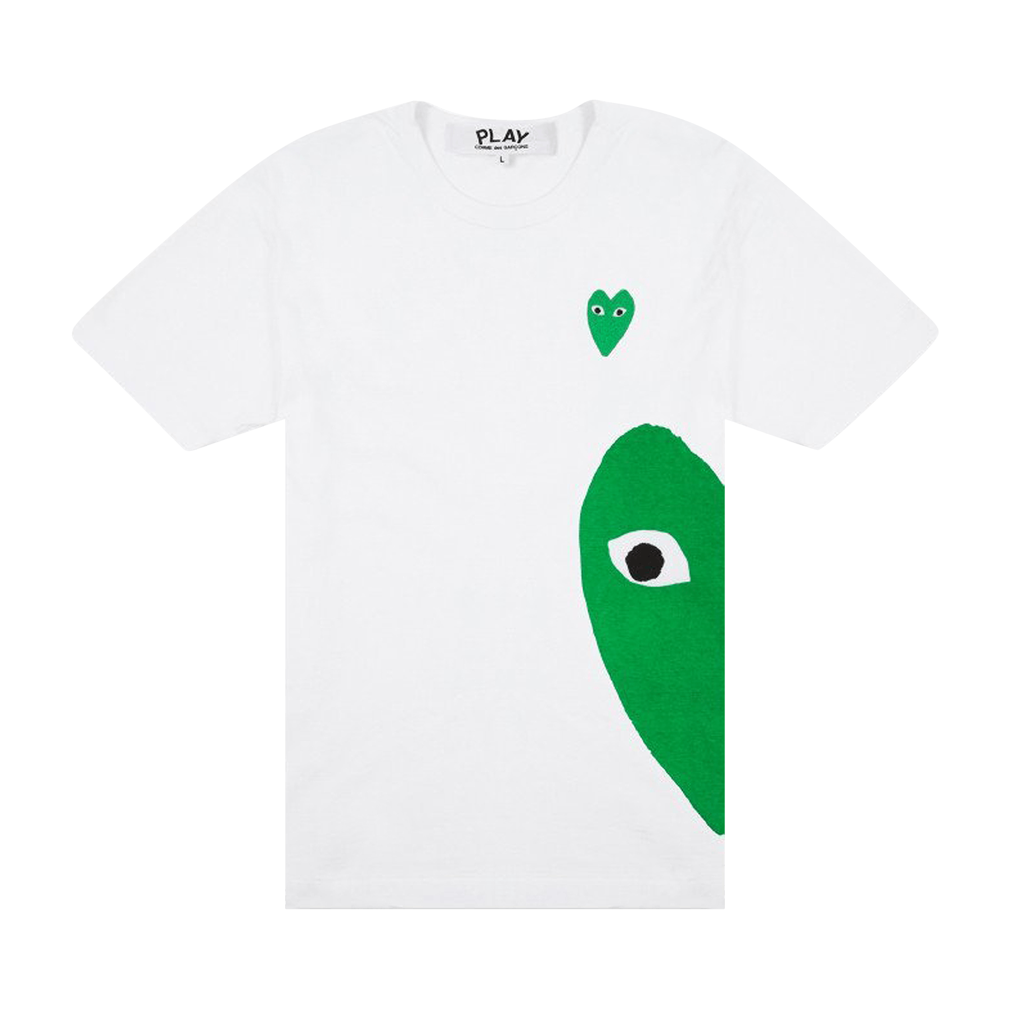 Comme des Garçons PLAY Green Emblem Heart T-Shirt 'White'