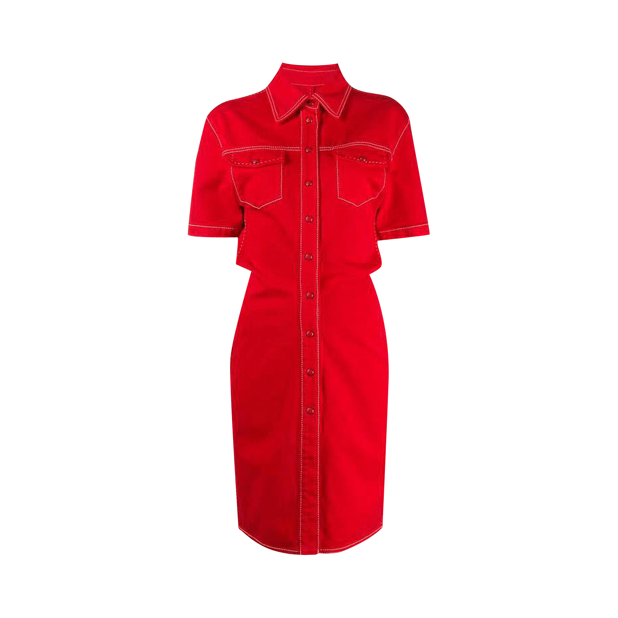 Off-White Denim Dress 'Red'