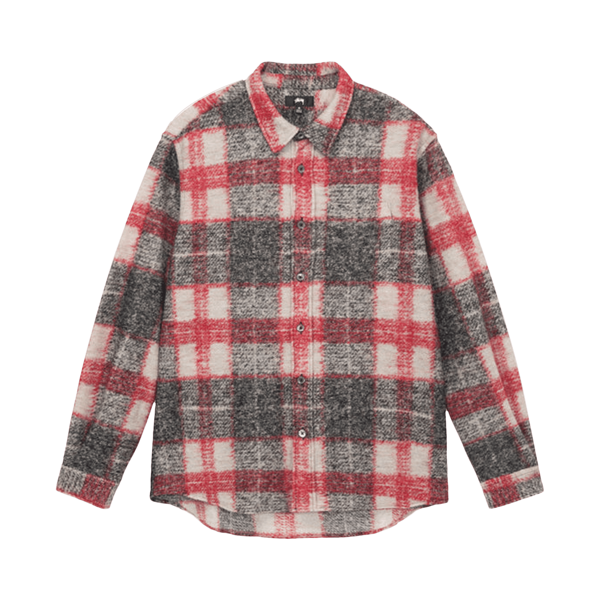 Pre-owned Stussy Plaid Knit Shirt 'red'