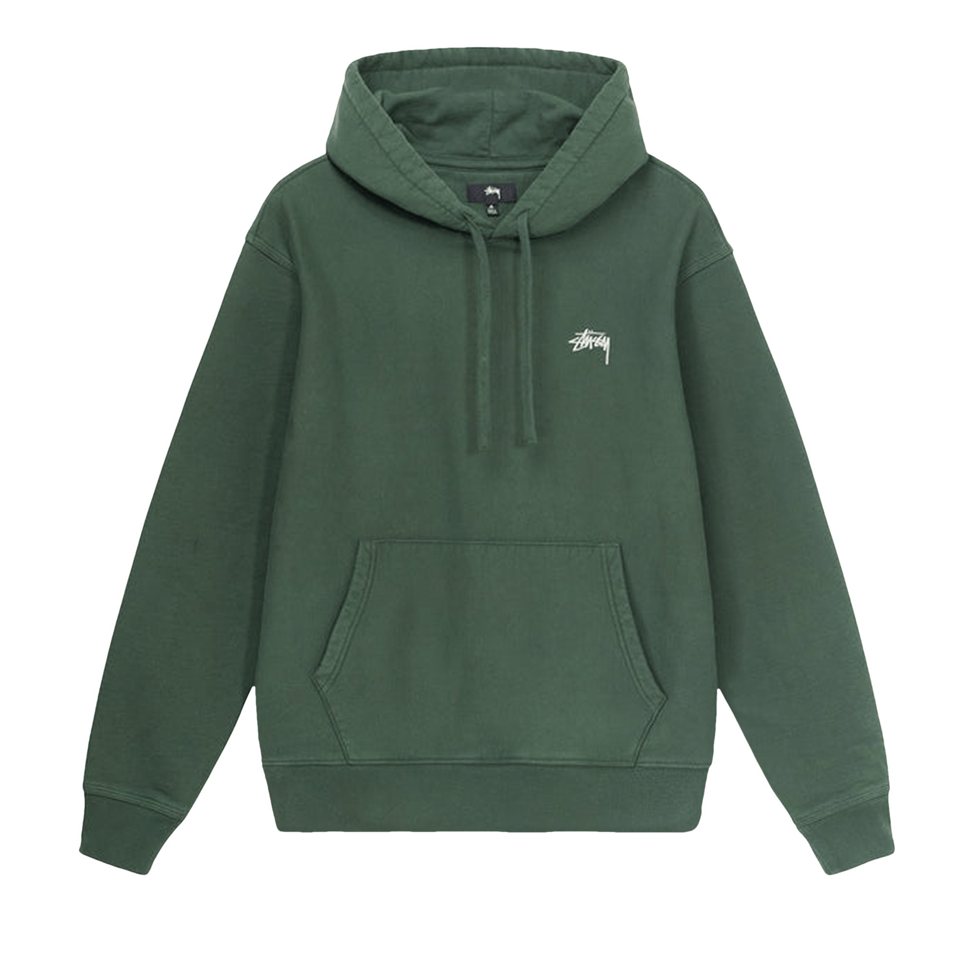 Pre-owned Stussy Stock Logo Hood 'forest' In Green