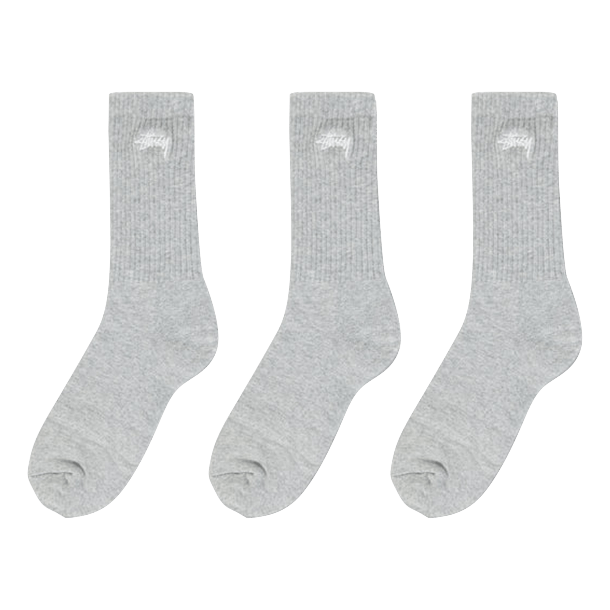 Stussy Stock Crew Pack (3 Pack) 'Grey Heather'