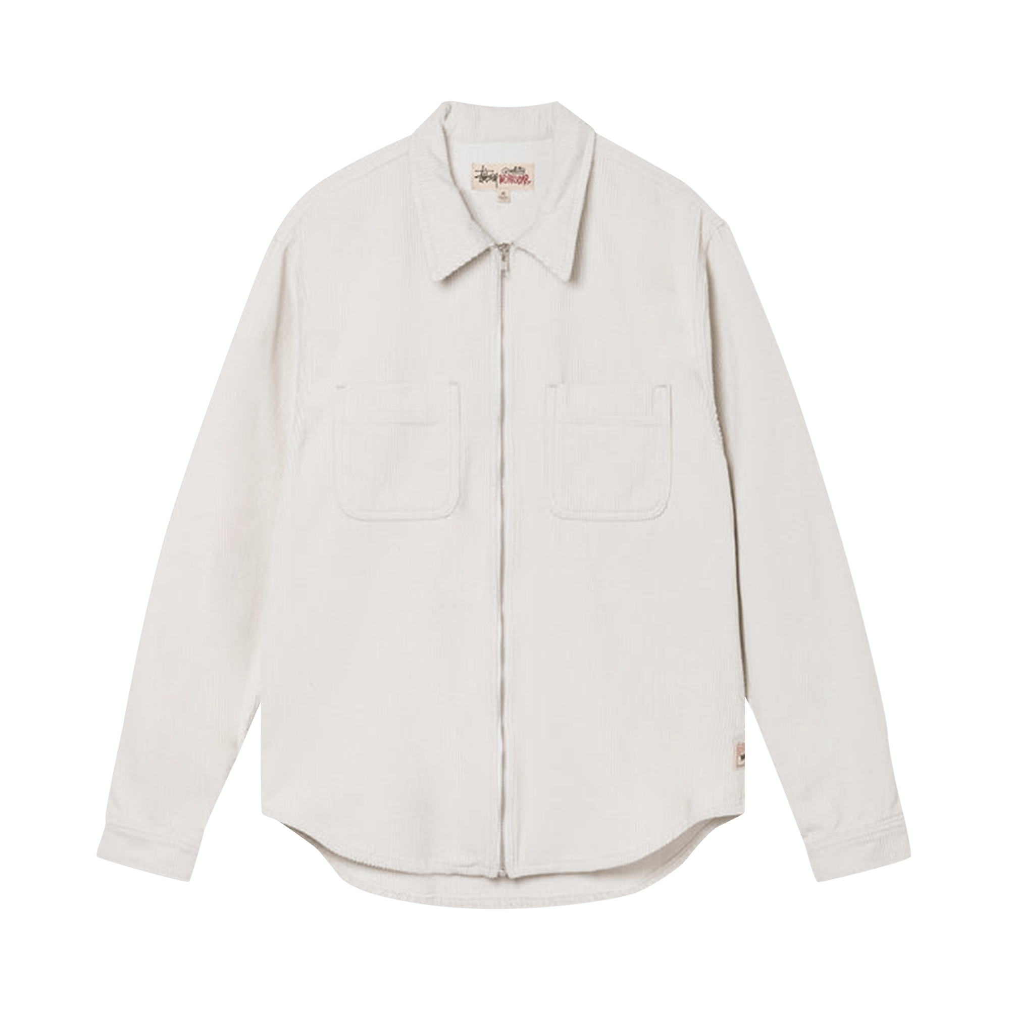 Stussy Wide Wale Cord Zip Shirt 'Bone'