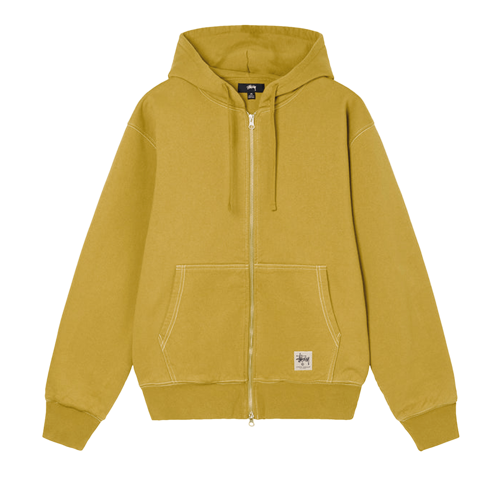 Stussy Double Face Label Zip Hoodie 'Gold'