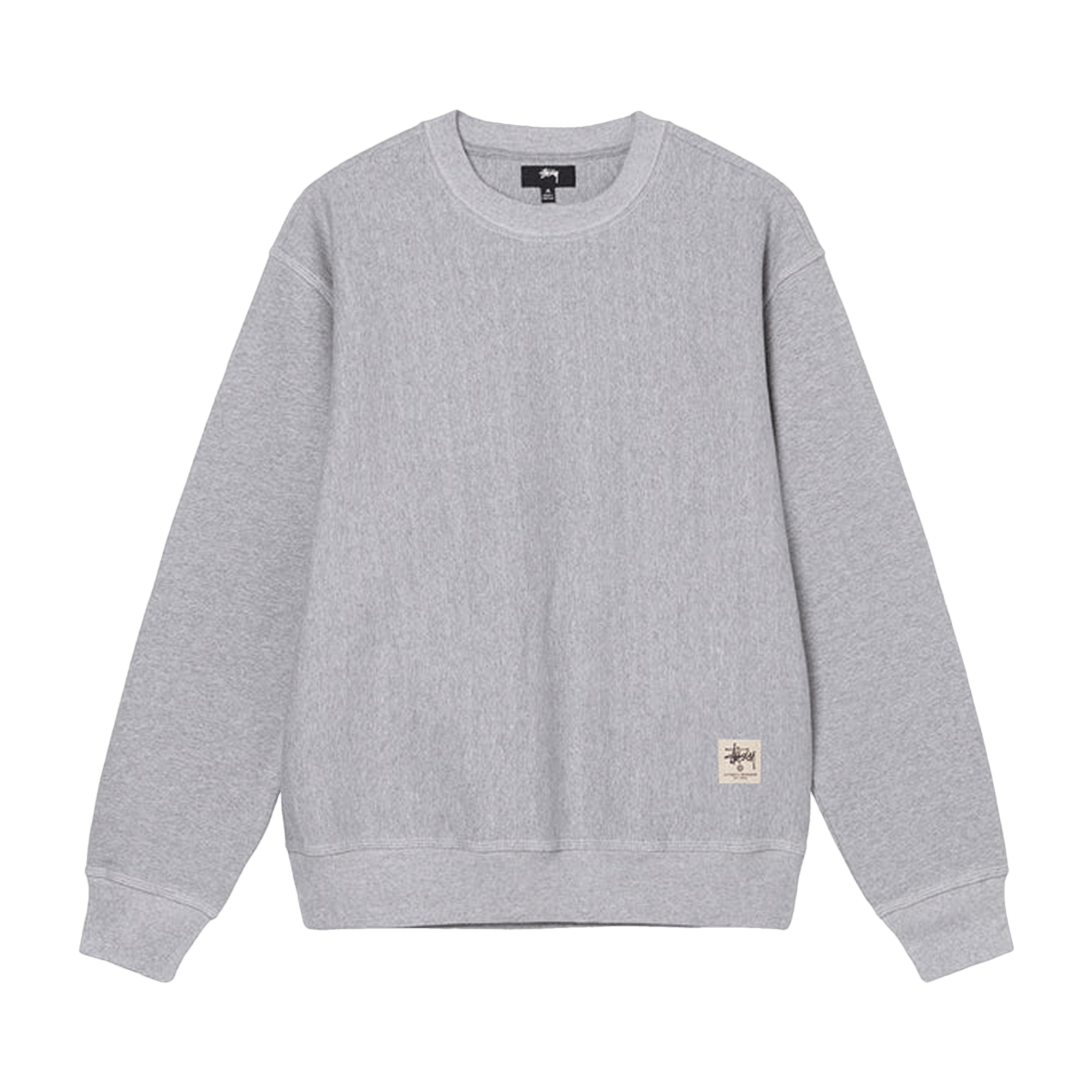 Stussy Contrast Stitch Label Crew 'Grey Heather'