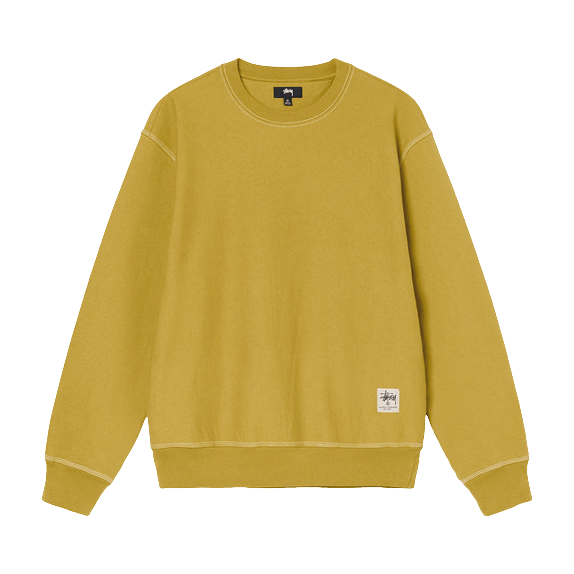 Stussy Contrast Stitch Label Crew 'Gold'