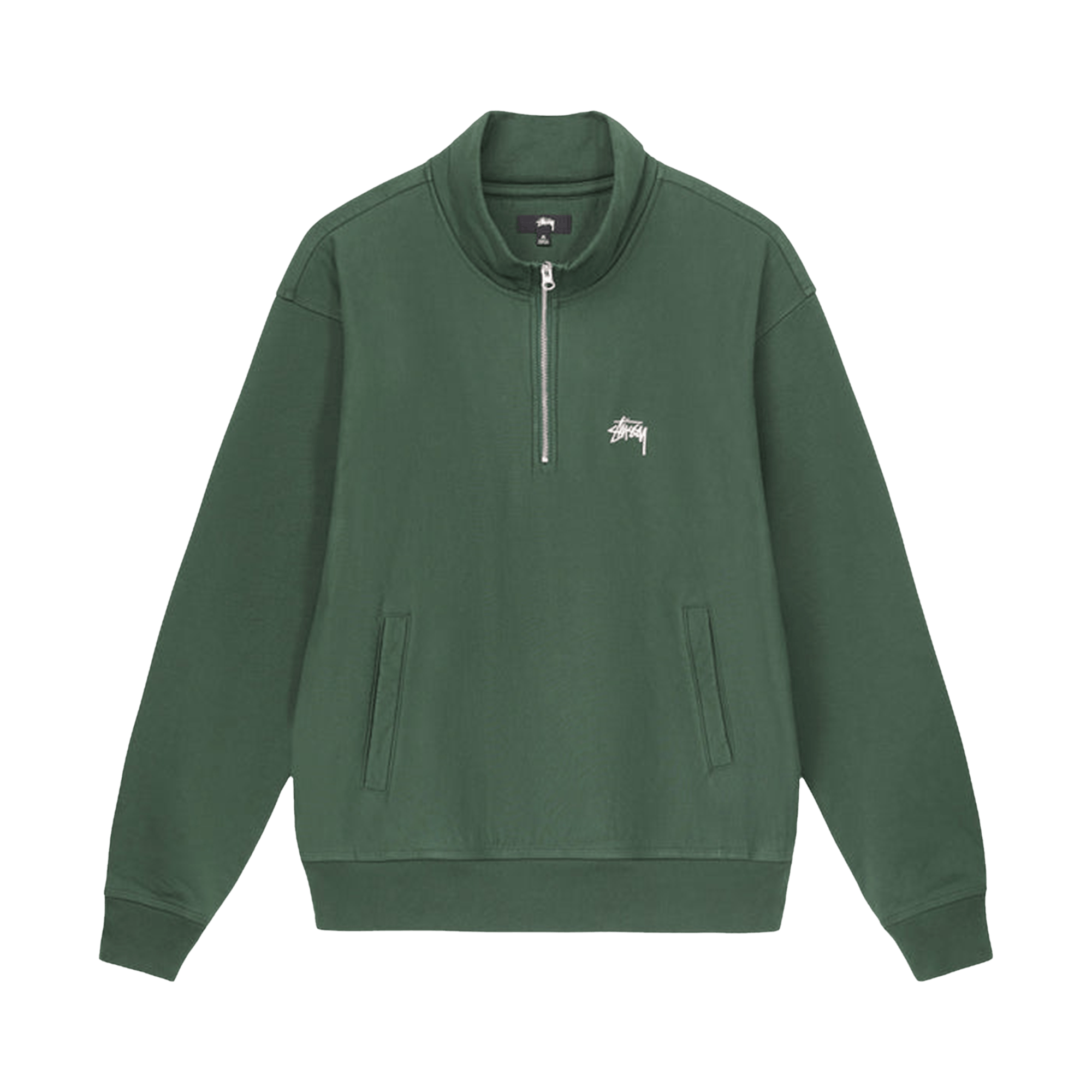 Pre-owned Stussy Overdyed Stock Logo Mock 'forest' In Green