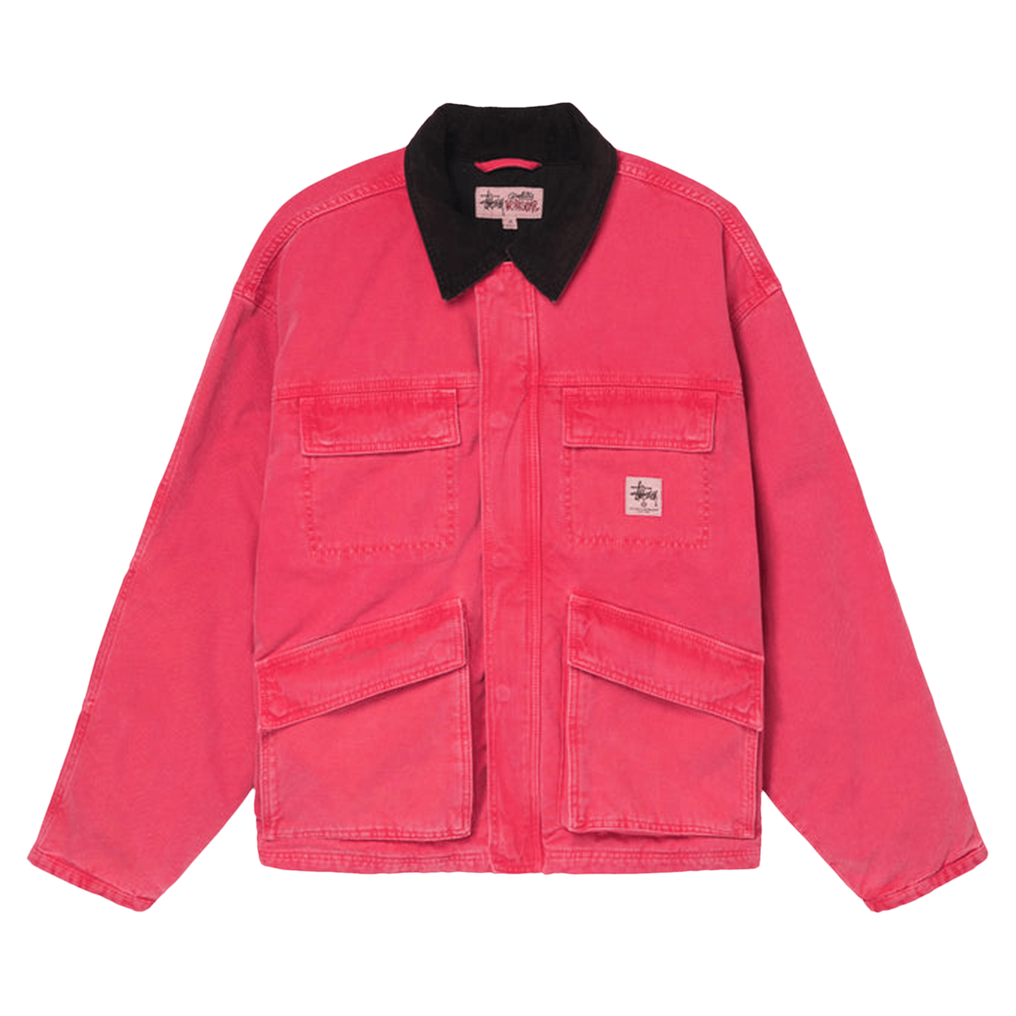 Stussy Washed Canvas Shop Jacket 'Hot Pink'