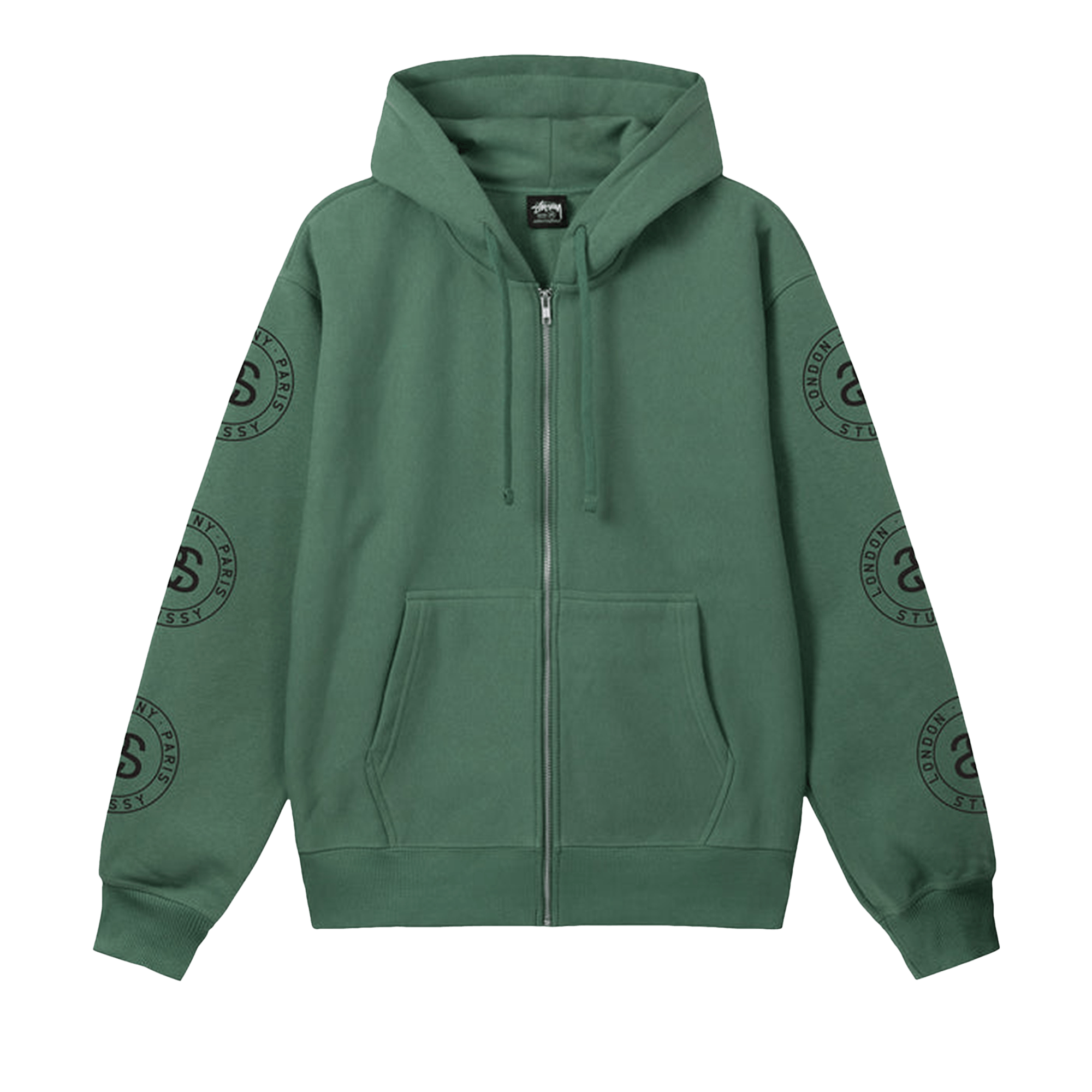 Stussy Seal Zip Hoodie 'Green'